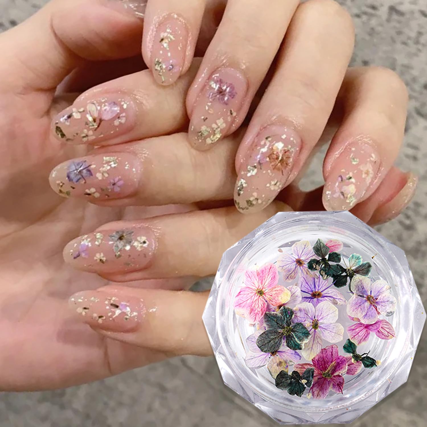 Dried Flower Nail Art Sticker - 3D Resin DIY Decor