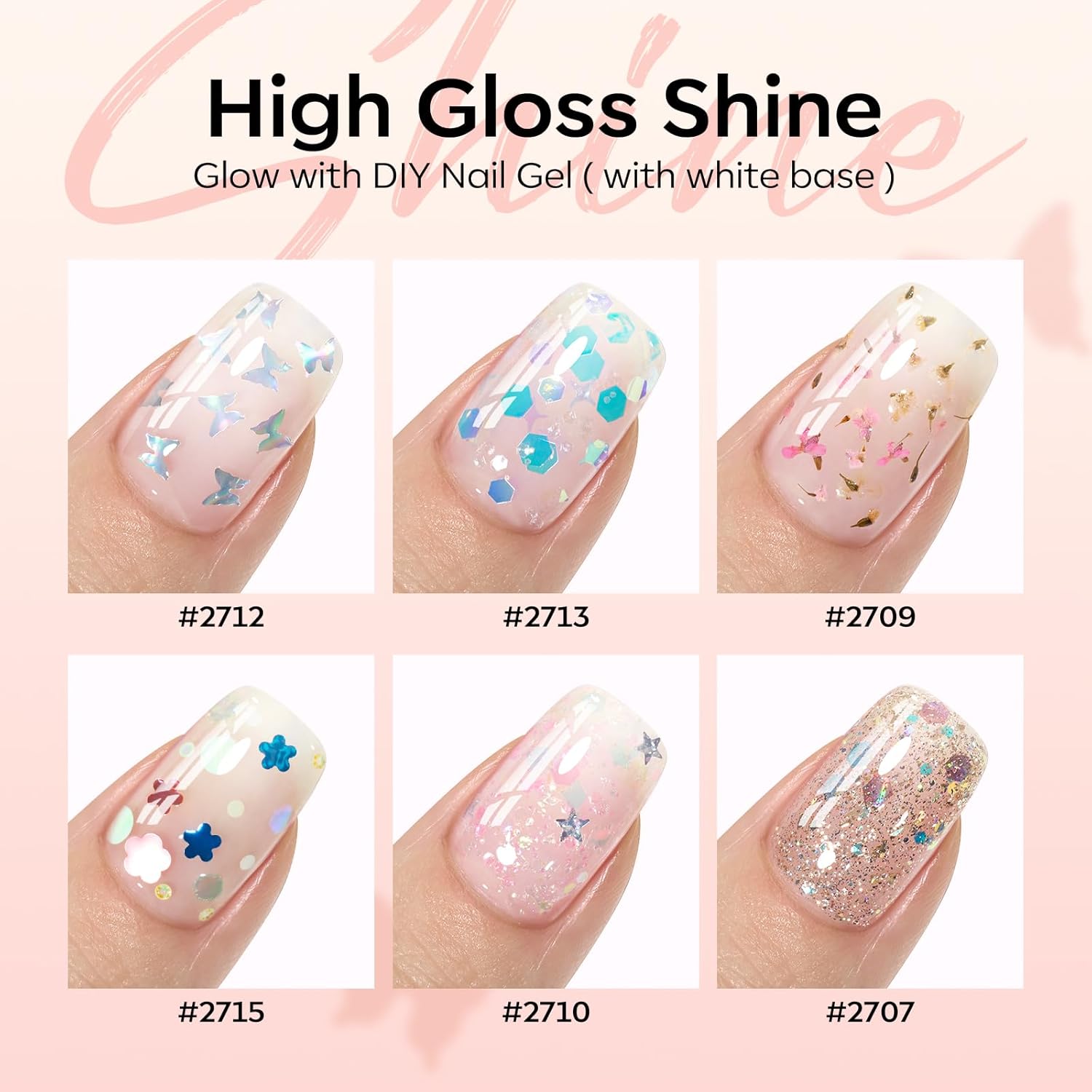 Modelones Glitter Gel Nail Polish Set 6 Colors