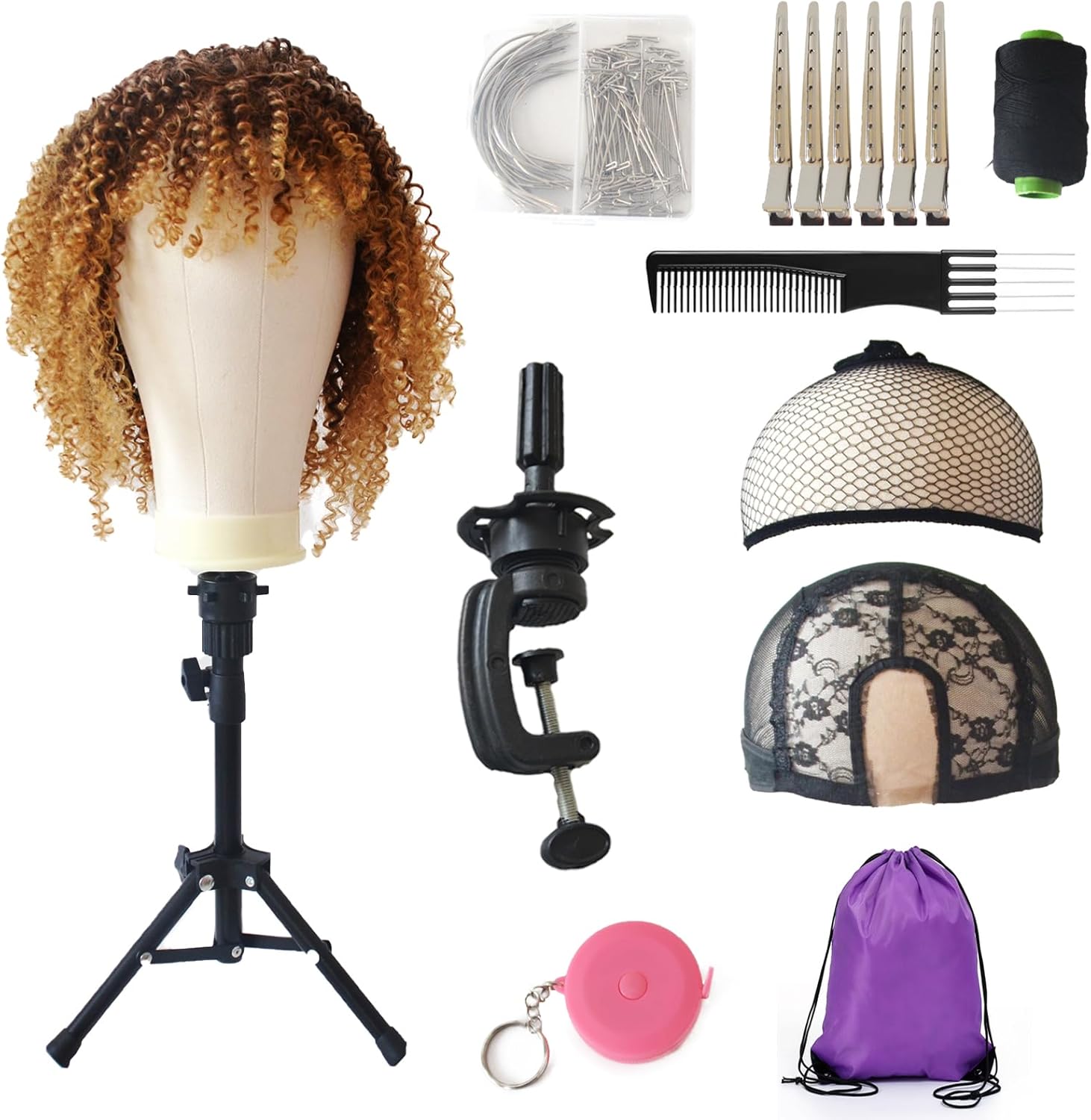Adjustable Wig Stand with Mannequin Head 23 Inch