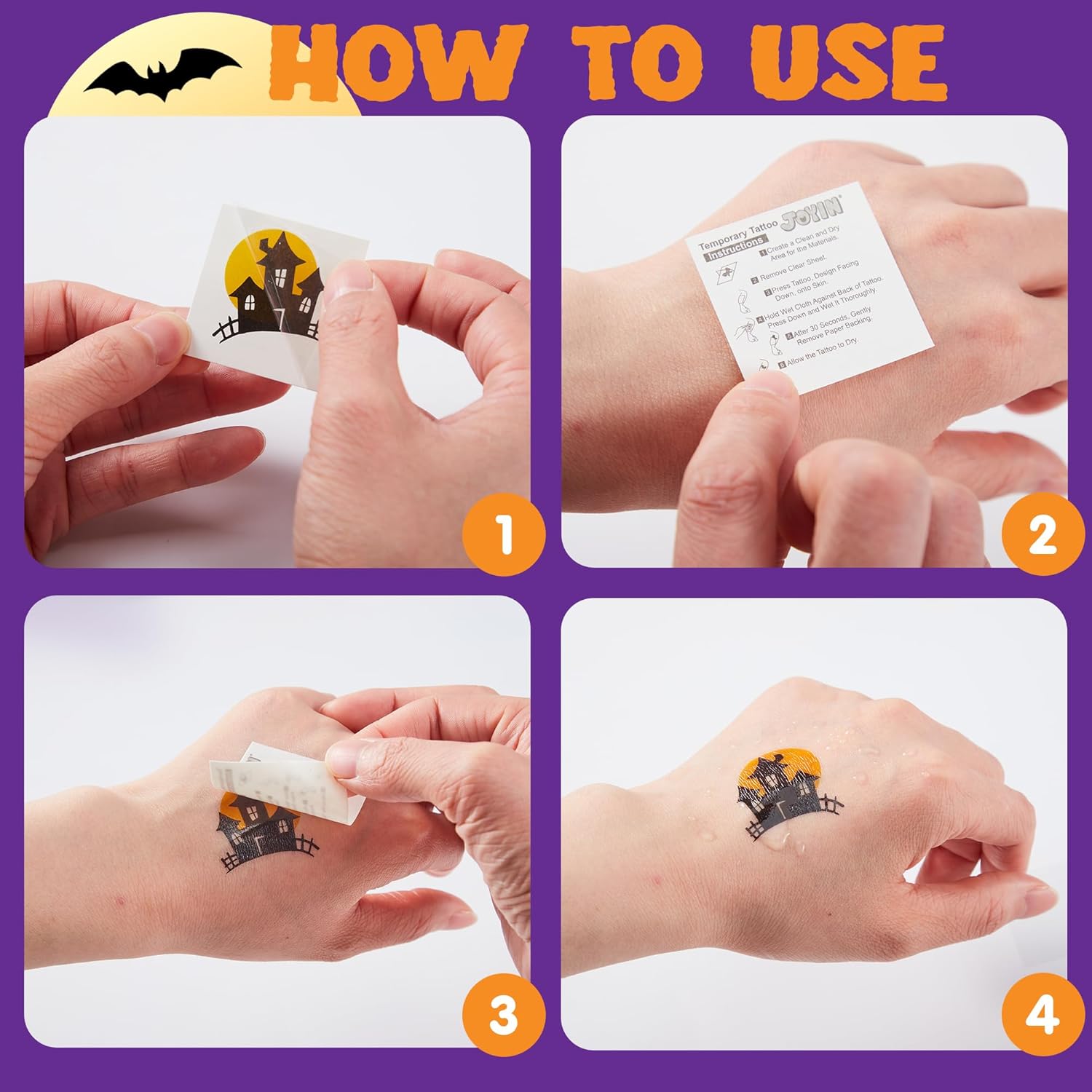 JOYIN 300 Halloween Tattoos for Kids