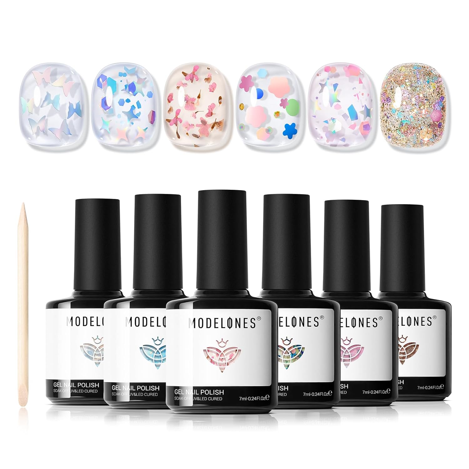 Modelones Glitter Gel Nail Polish Set 6 Colors
