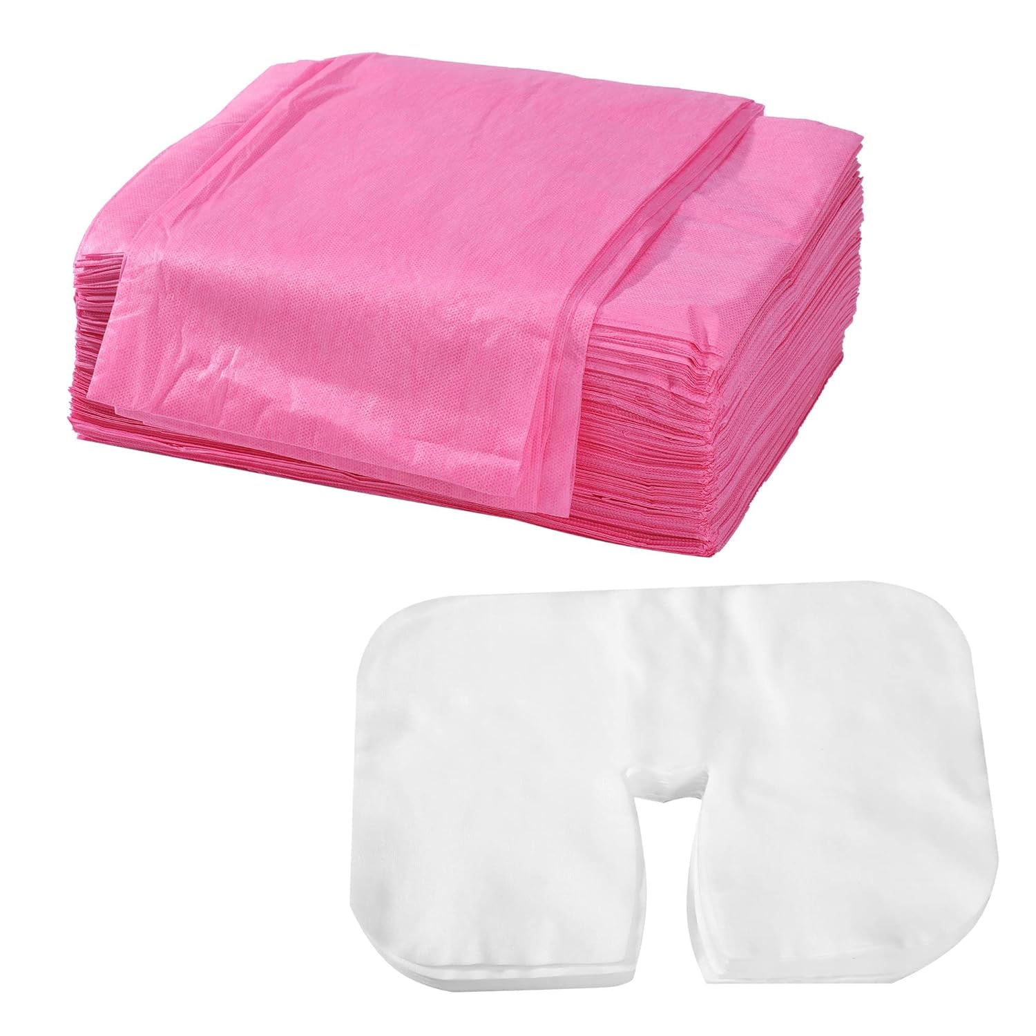 Uralili 200 Piece Disposable Non Woven Massage Table Sheet Set - Pink