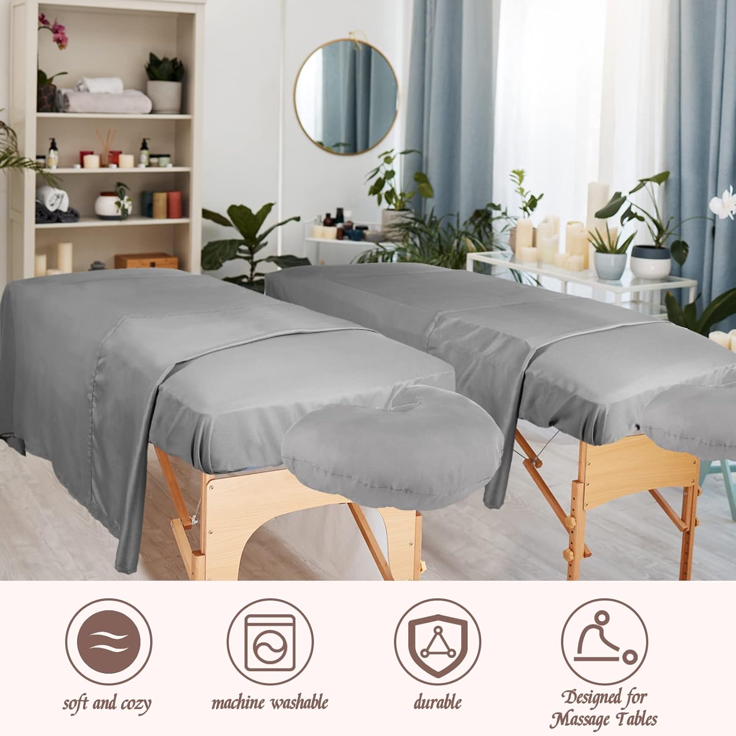 Oudain 8 Sets Microfiber Massage Table Sheets Set