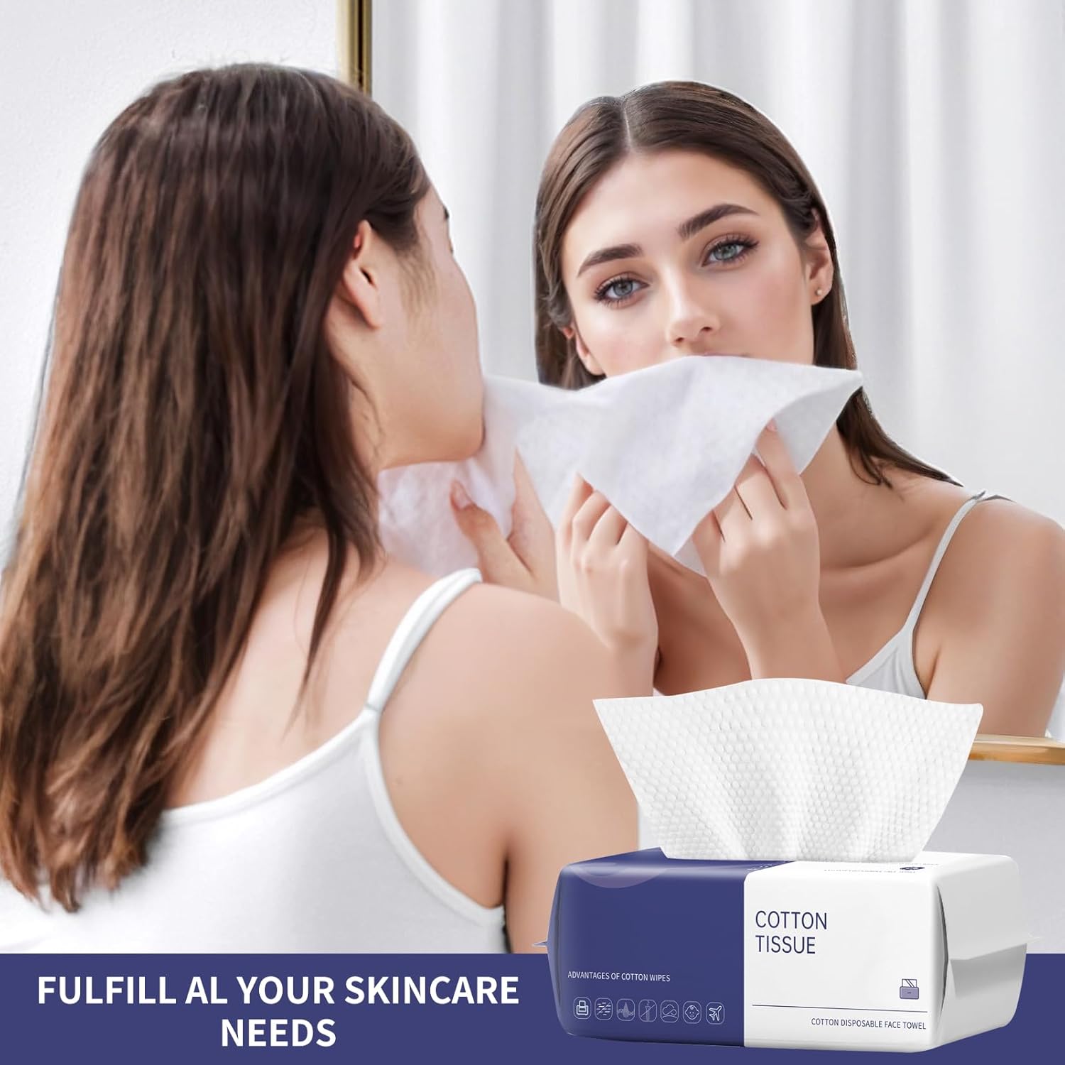 Soft Cotton Face Towel 100 Count for Cleansing and Drying