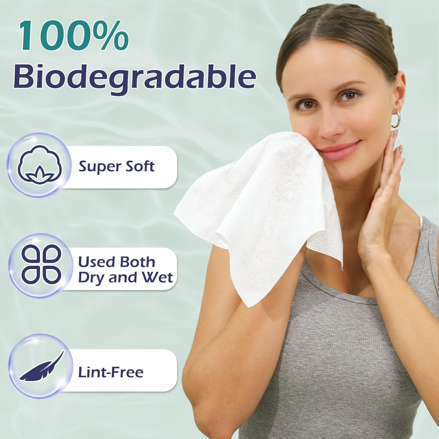 Disposable Face Towel 12x10 100 Cotton 320 Count 4 Pack