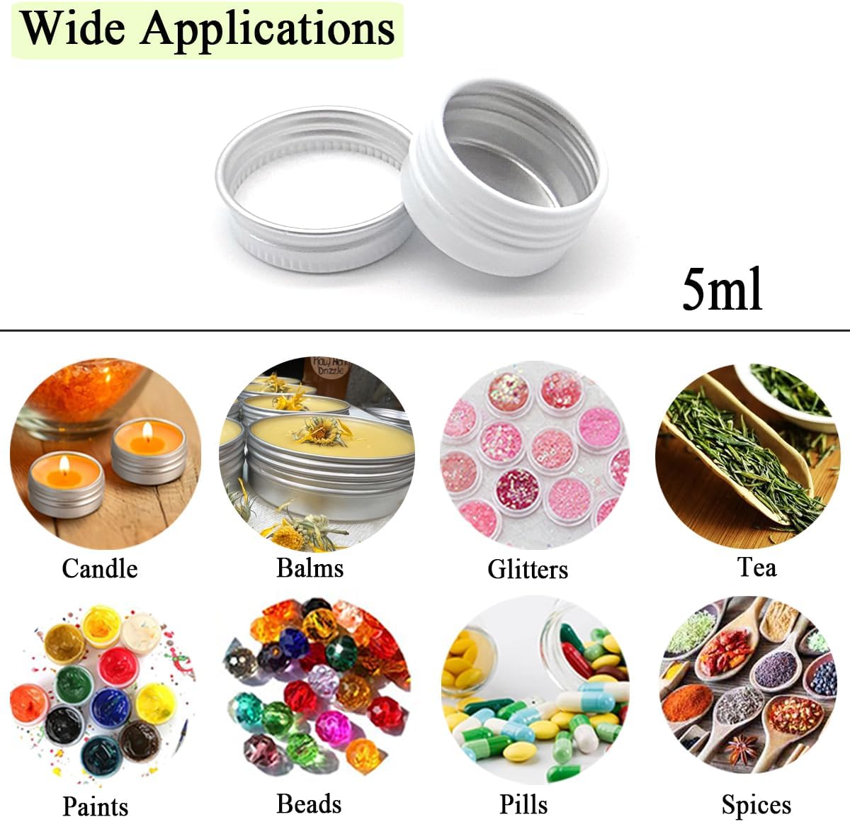 30 Pack 5 ml White Lip Balm Tins with Screw Lid