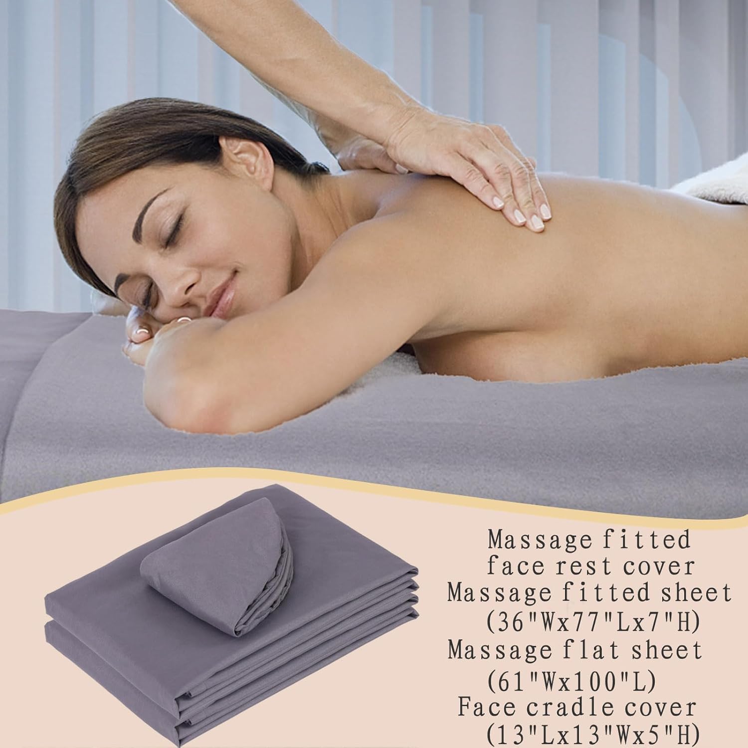MRJ Microfiber Massage Sheet Set of 3 Pcs Gray