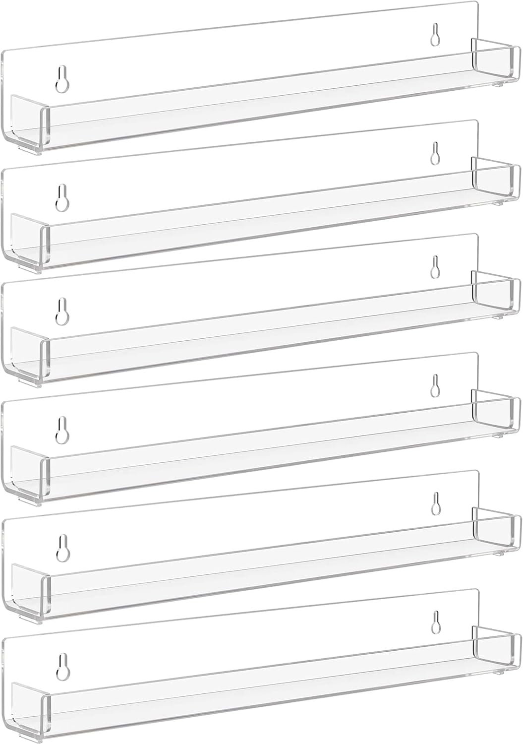 6 Pack Clear Nail Polish Rack Wall Mount Organizer