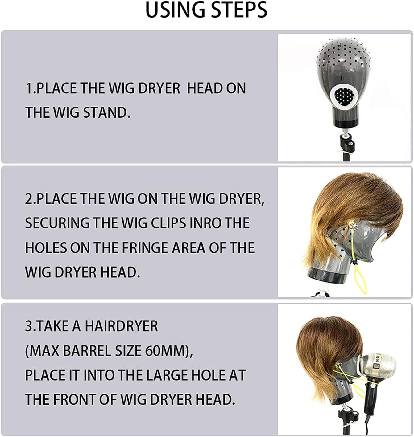Maxsirui Wig Head Stand with Mannequin for Drying and Styling