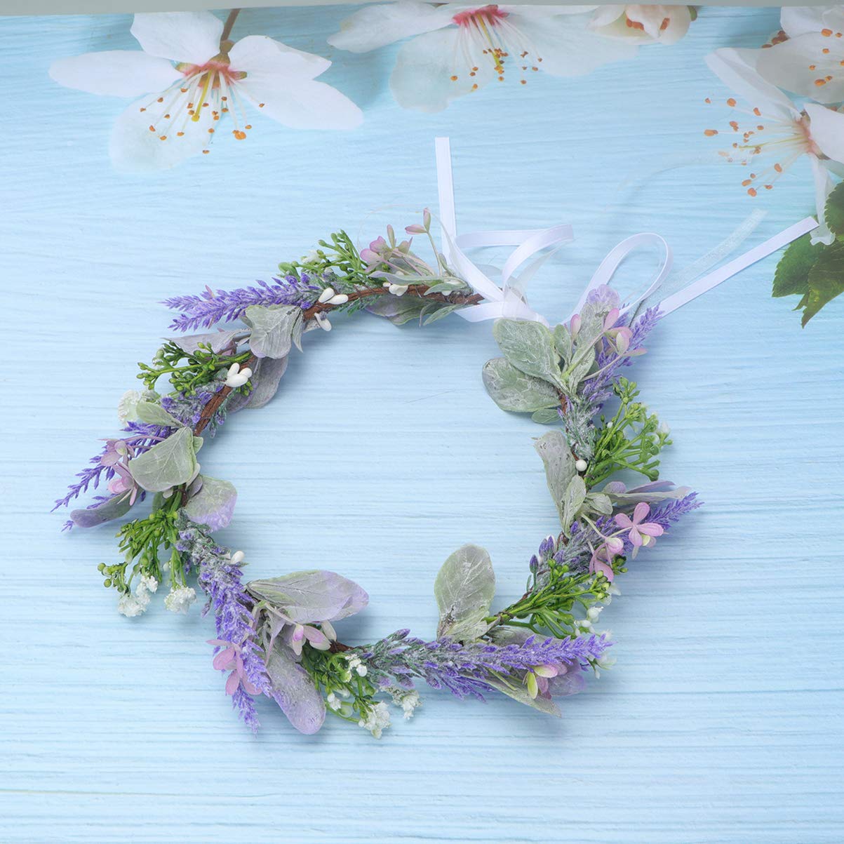 Beaupretty Lavender Flower Crown Headband for Women