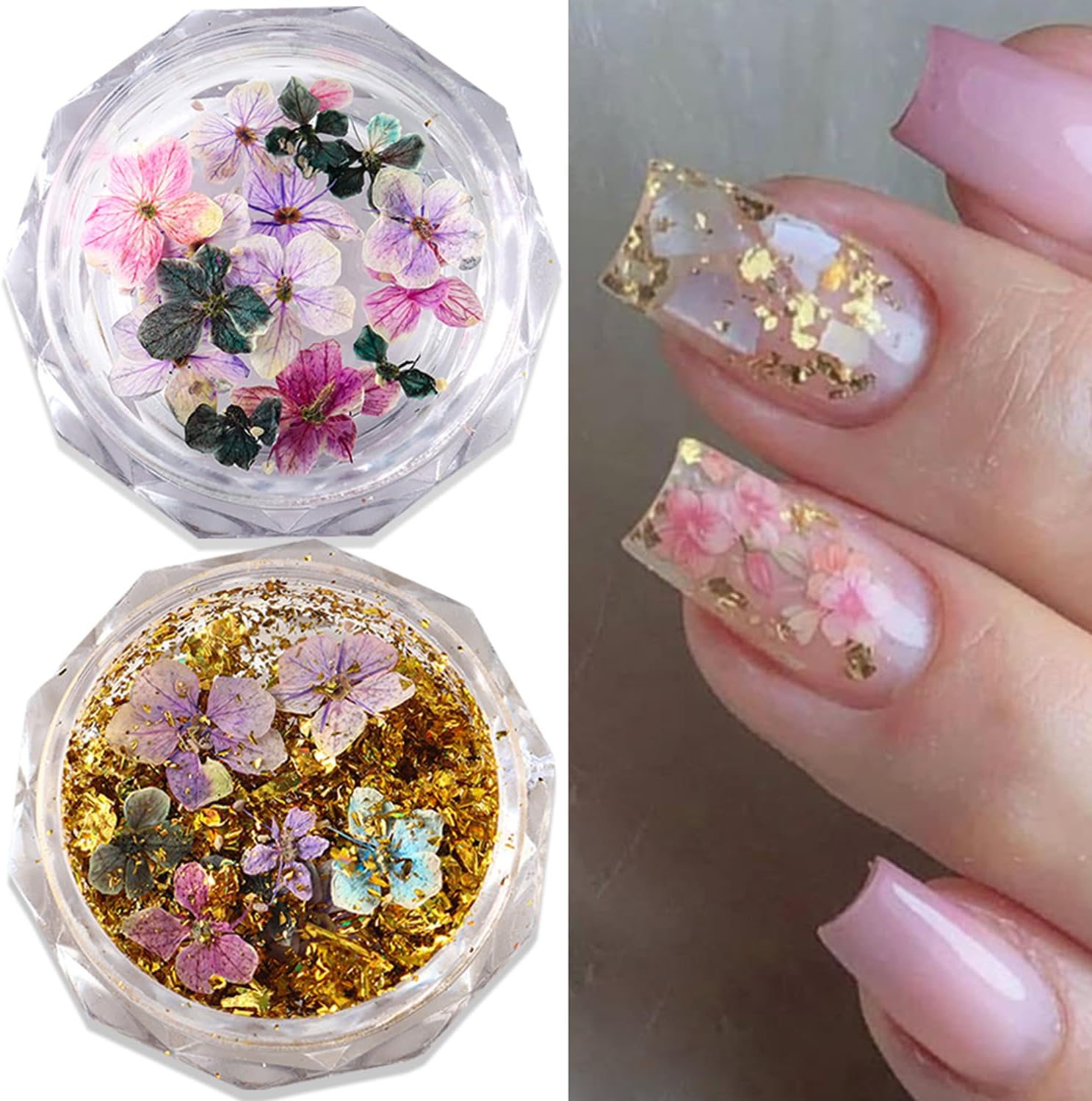 Dried Flower Nail Art Sticker - 3D Resin DIY Decor