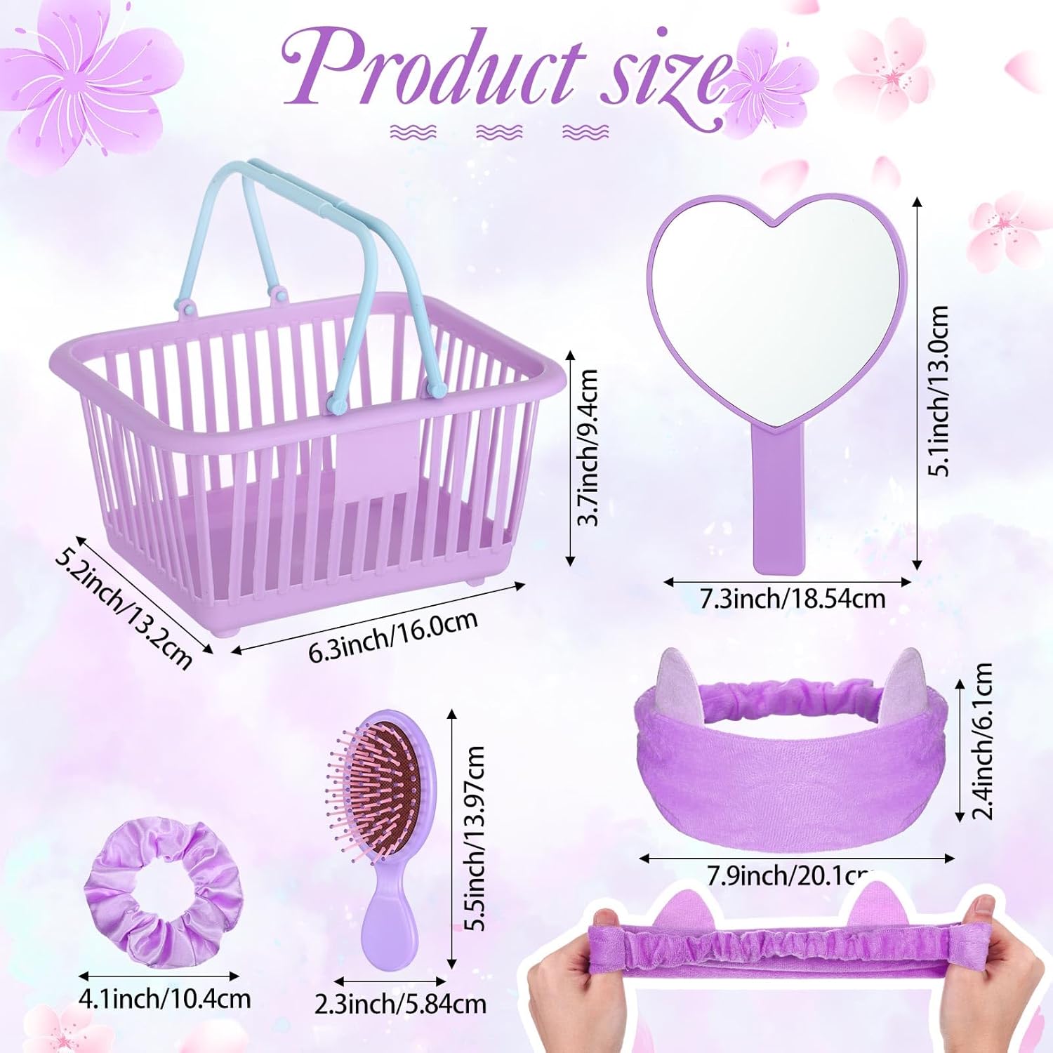 32 Pcs Spa Party Supplies Set with 8 Mirrors and 8 Headbands