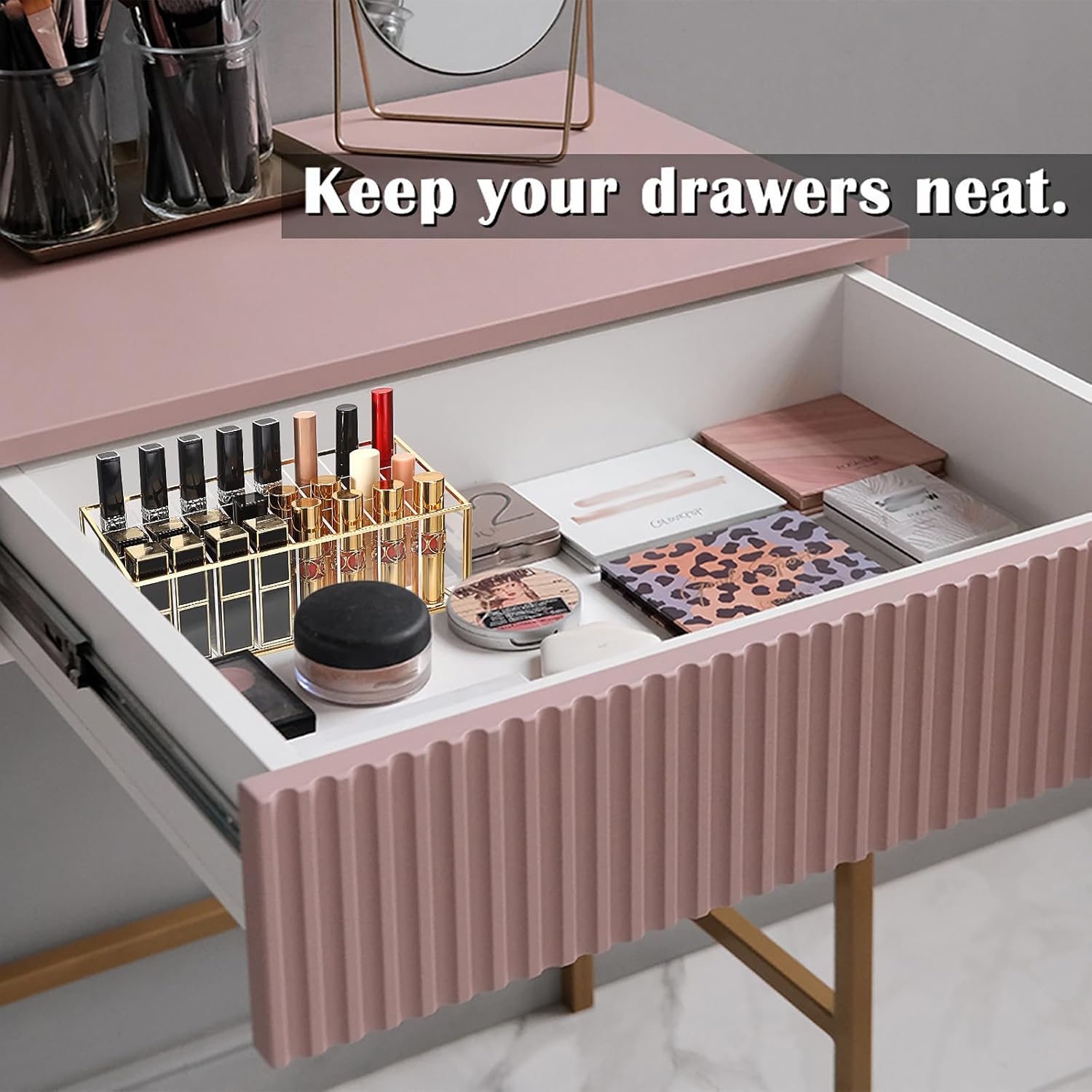 ELLDOO Rollerball Perfume Organizer 24 Acrylic Storage Case