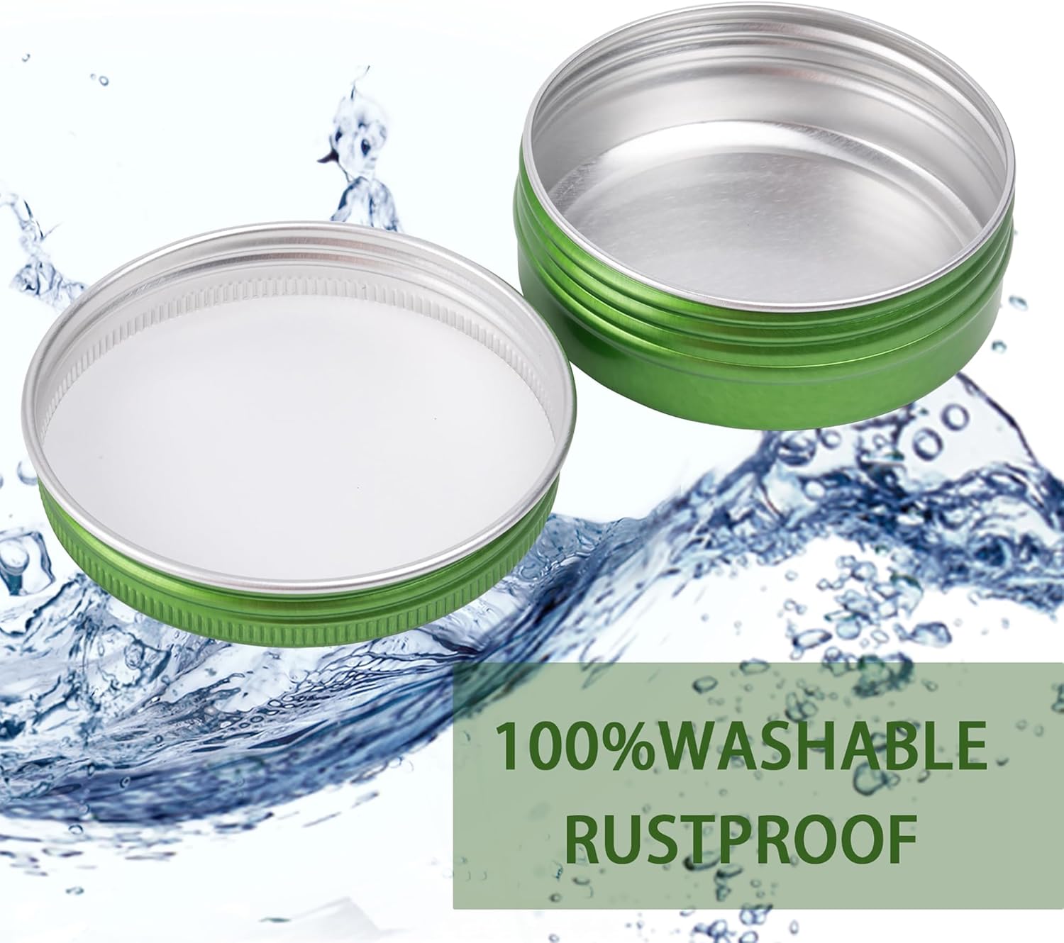 24 Pack 4oz Aluminum Tin Jars with Screw Lids and Blank Labels - Green