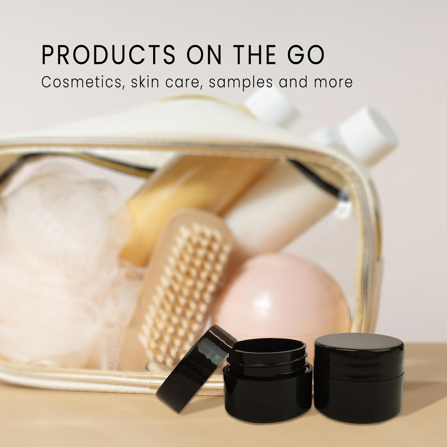PANA Beauticom 96 Piece Black Plastic Jar Set