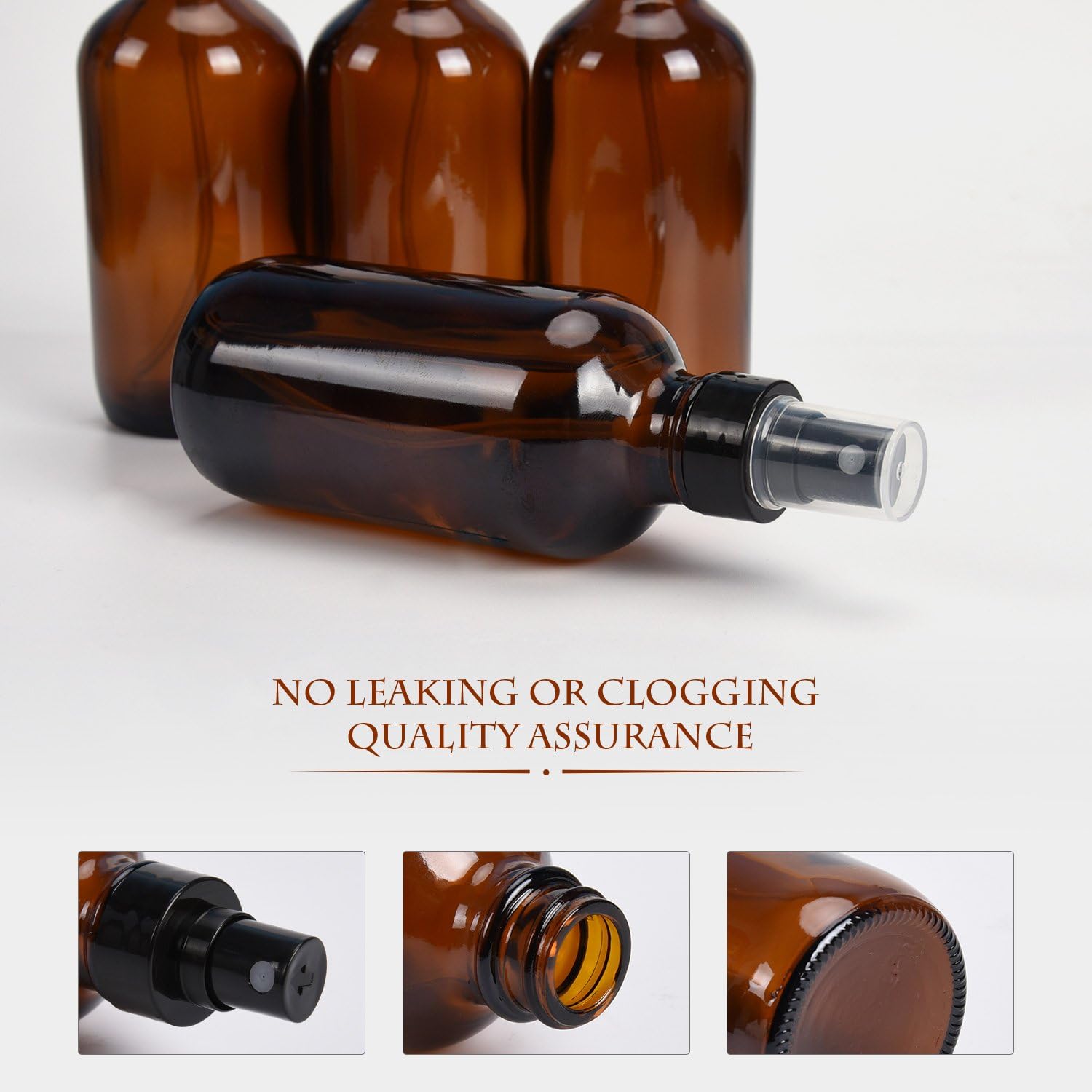 ULG Amber Glass Spray Bottles 4oz 16 Piece Set