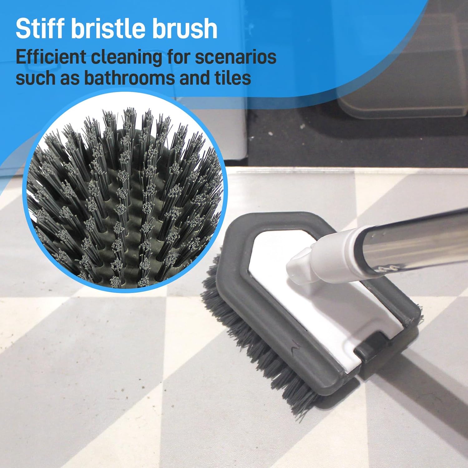FRAXIR 5 In 1 Tile Tub Scrubber Brush with Adjustable Handle