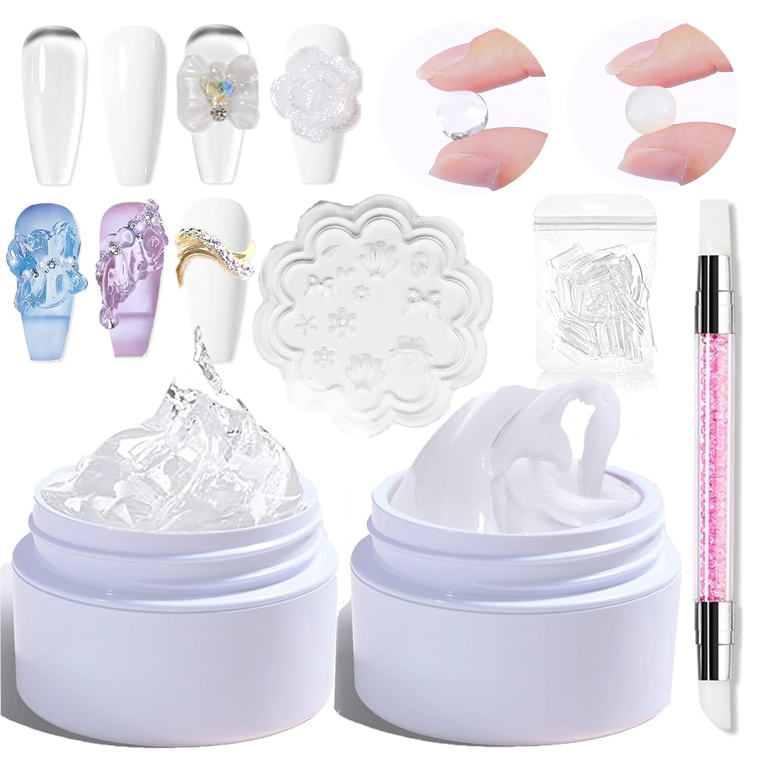 YEPYEPGO Solid Builder Gel for Nails 2pcs Set