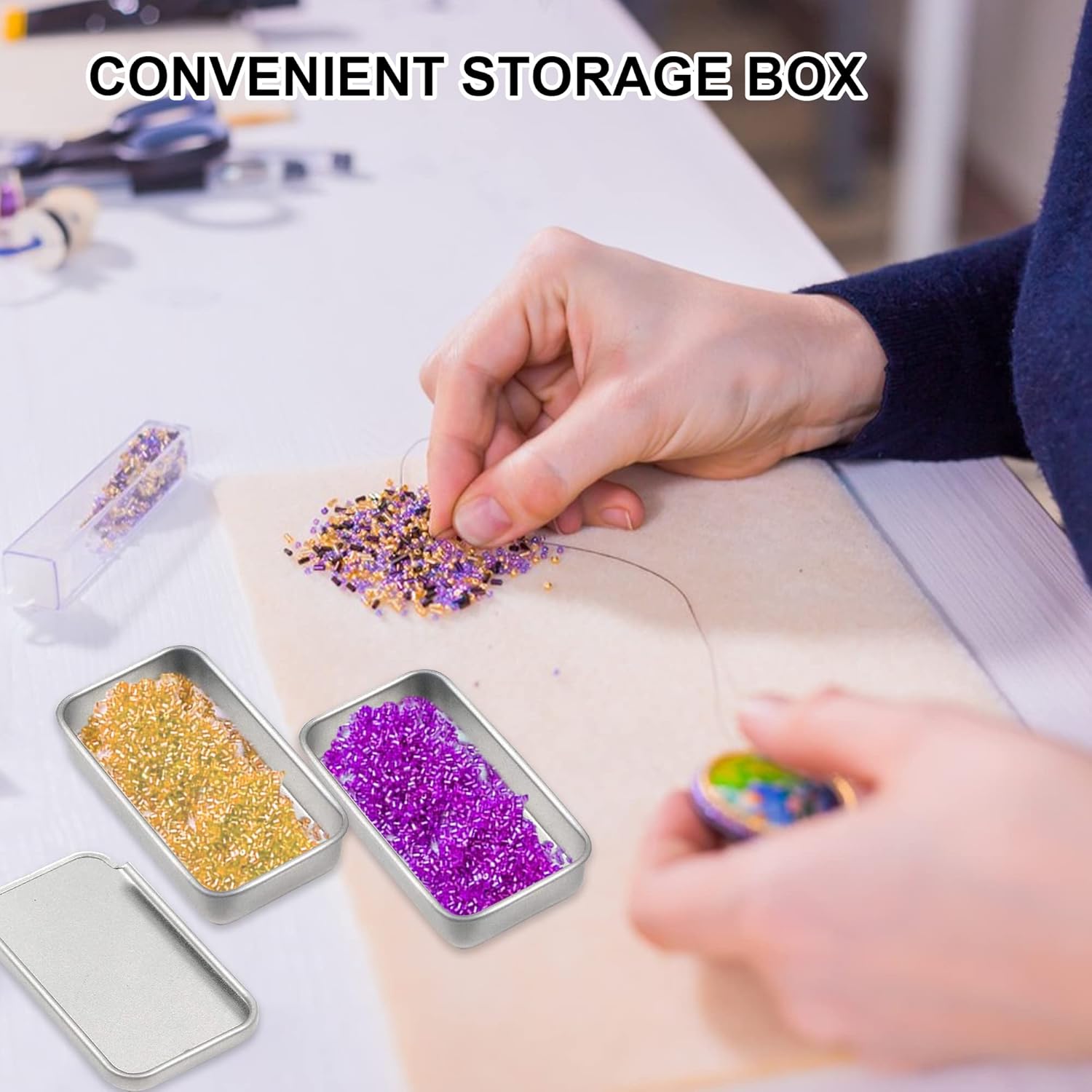 Empty Slide Top Tin Containers for Lip Balm 6 Pack