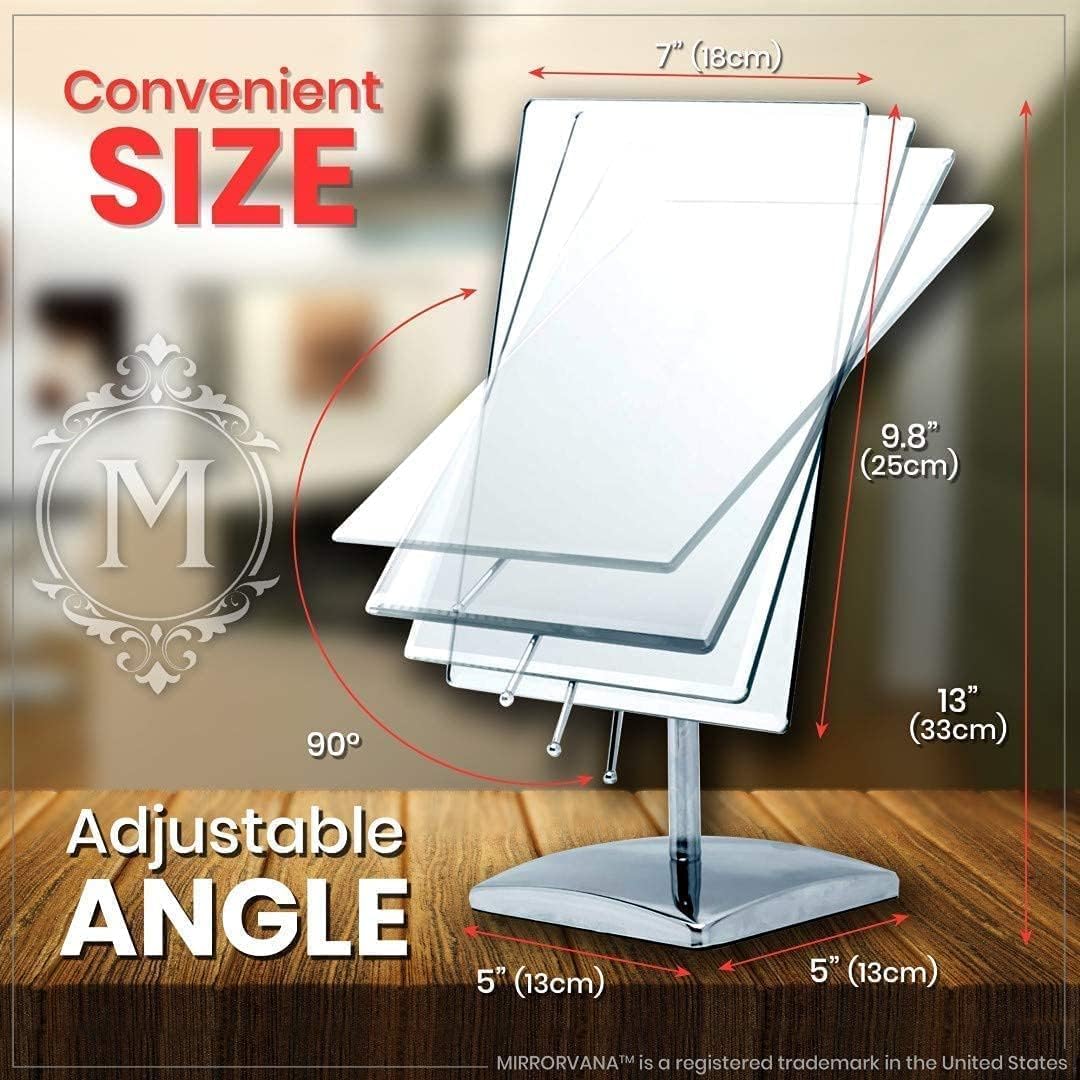 Mirrorvana Large Adjustable Desk Mirror with Stand