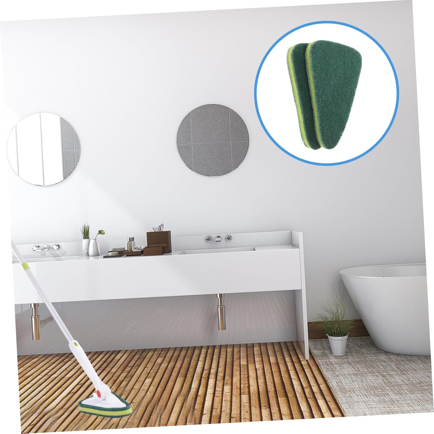 2pcs Multipurpose Cleaning Brush Heads for Bathroom Kitchen Shower Tile and Garage