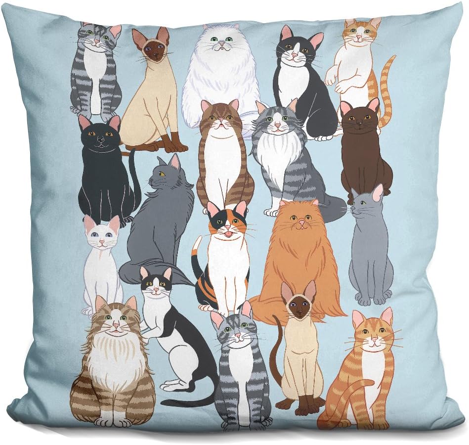 LiLiPi Cat Pattern Decorative Throw Pillow