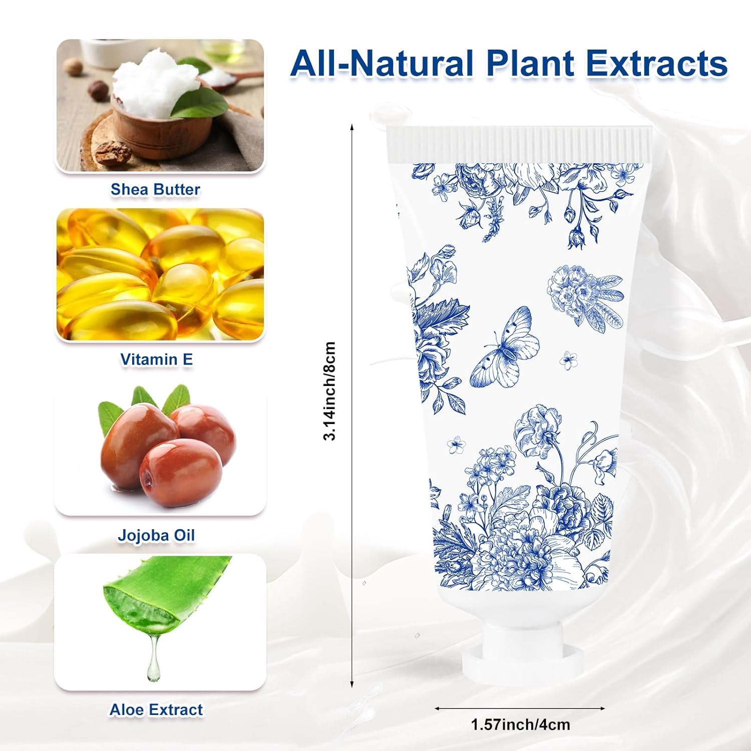 50 Pcs Hand Cream Gift Set Blue White Floral