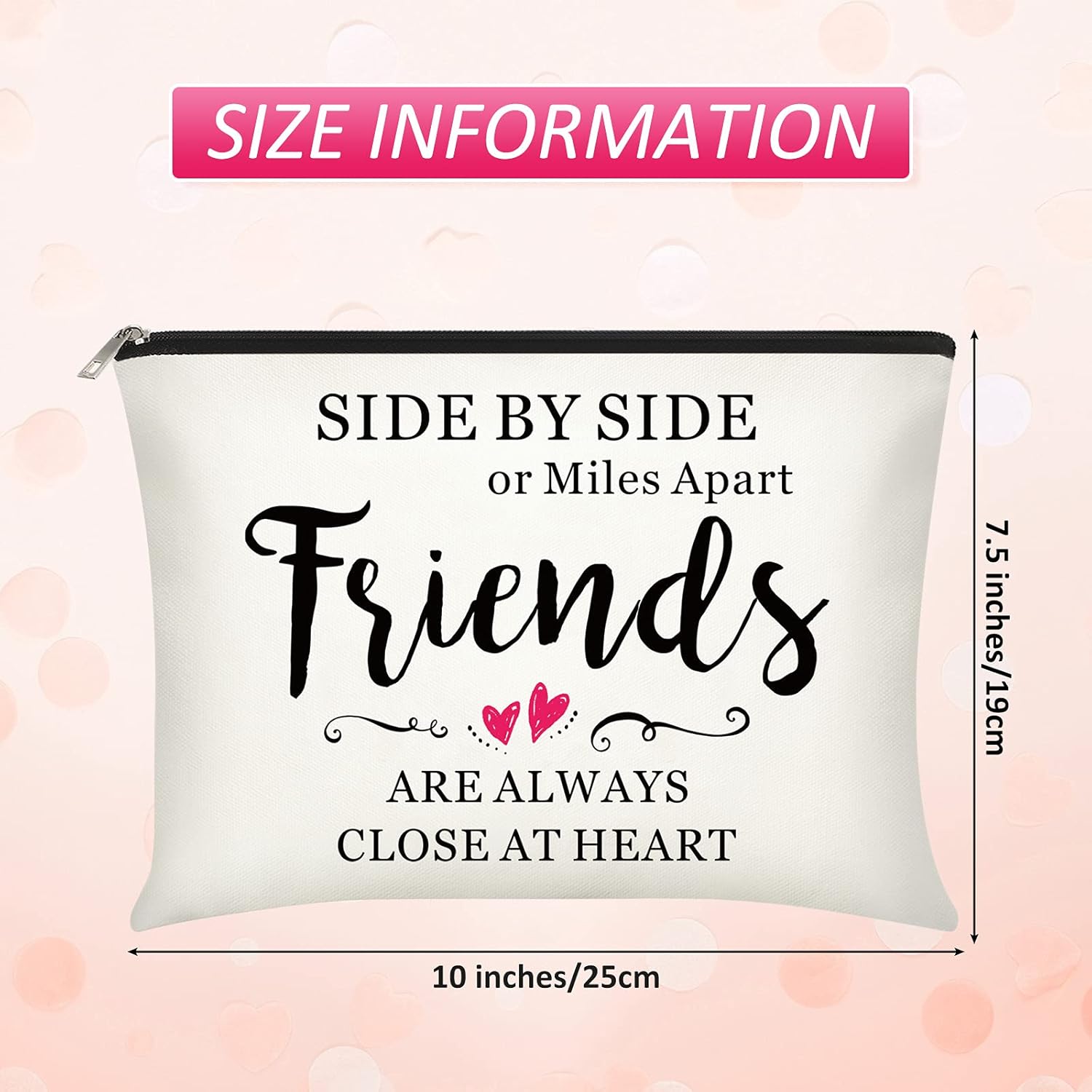 Xuniea 8-Piece Friendship Makeup Bag Set with Warm Pattern