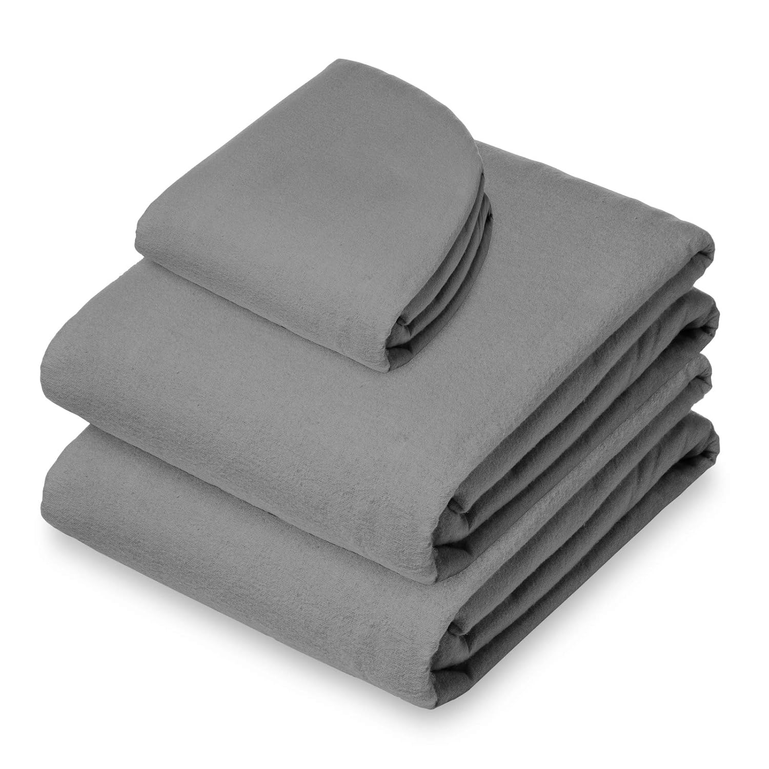 Saloniture 3-Piece Flannel Massage Table Sheet Set - Gray