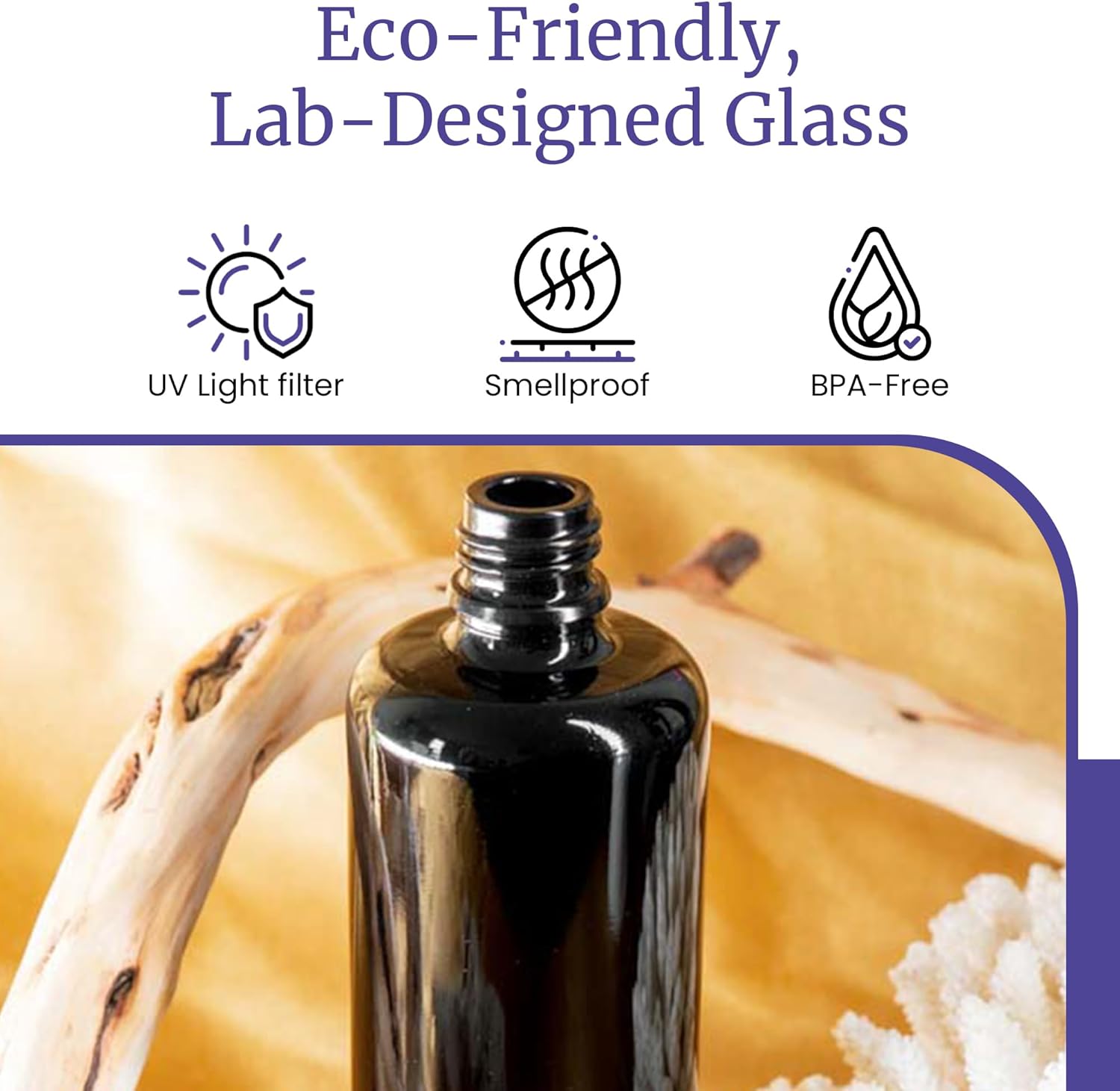 Infinity Jars 200 ML Black UV Blocking Glass Bottle