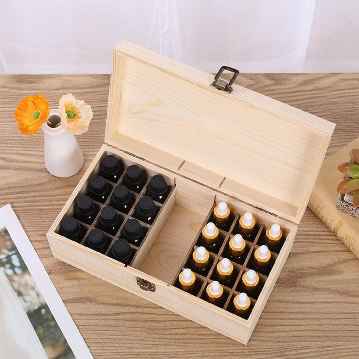 Wooden Essential Oil Display Stand for 25 Bottles