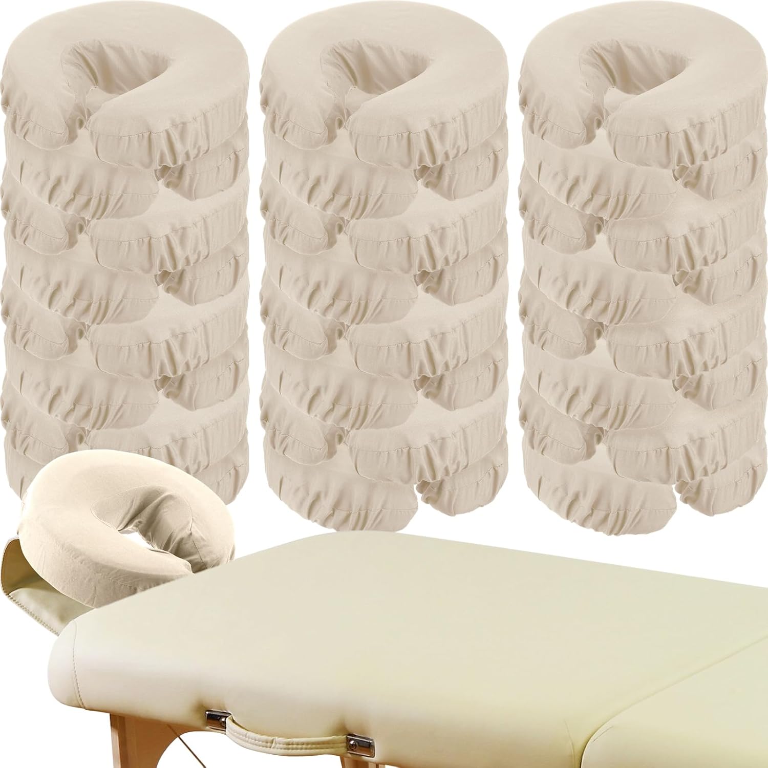 24 Pcs Reusable Face Cradle Covers for Massage Table