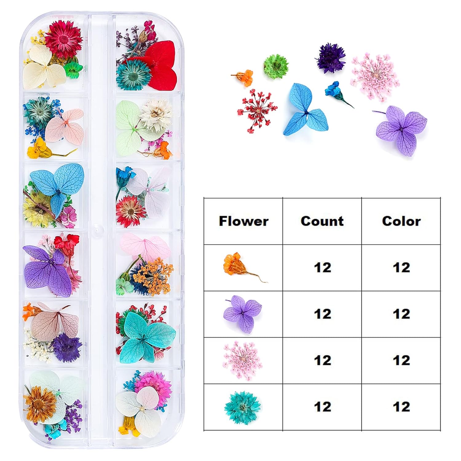 Dried Flowers for Resin Craft Nail Art Mix Pack of 6 Boxes