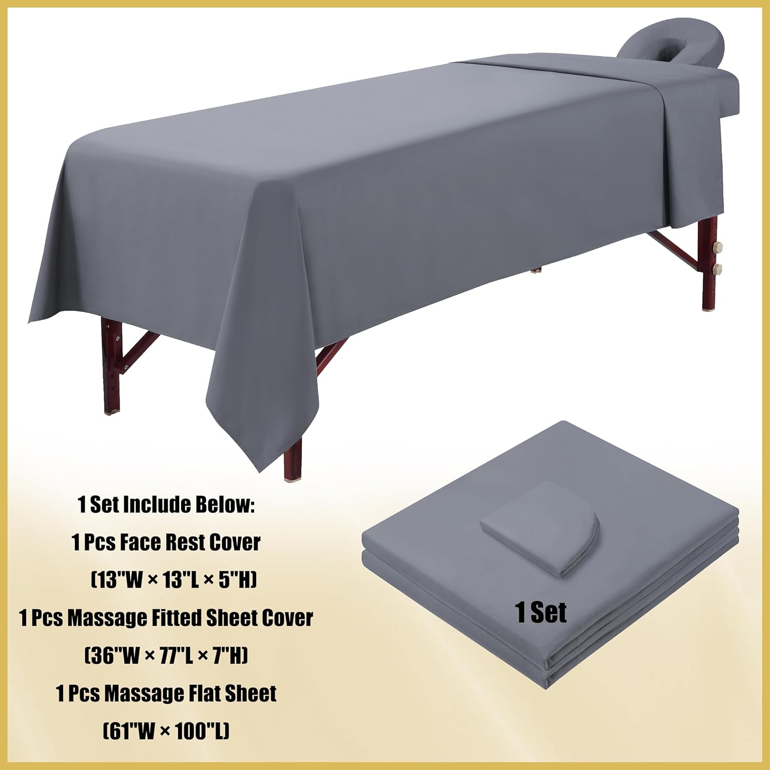 GASIYU Microfiber Massage Table Sheet Set 3 Pcs