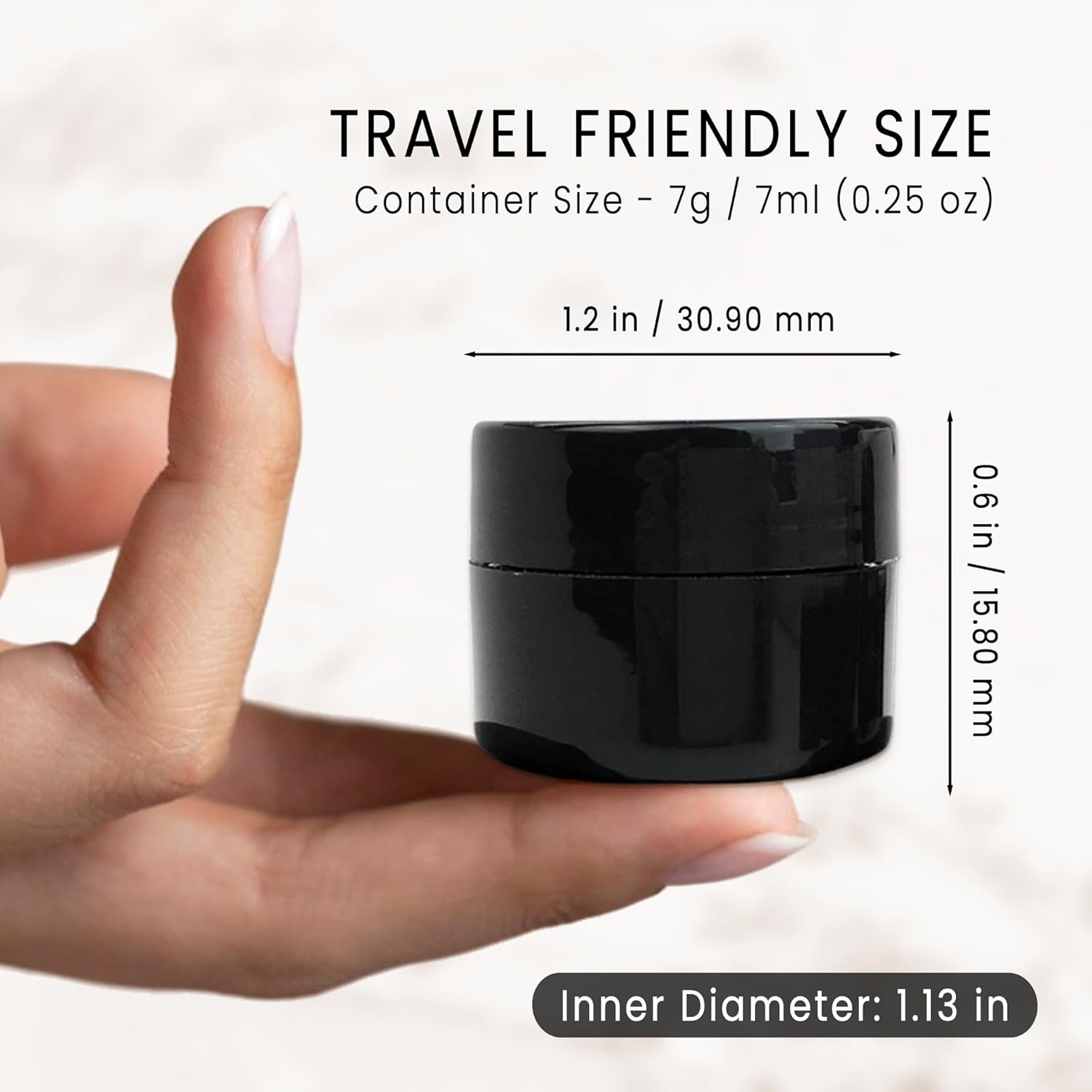 PANA Beauticom 96 Piece Black Plastic Jar Set