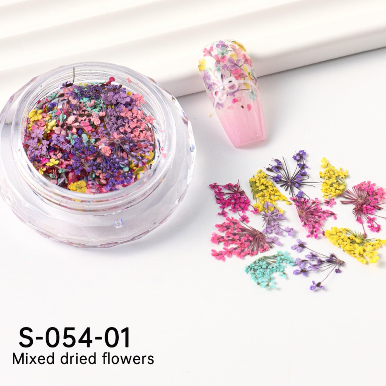 Spring Dried Flowers Nail Art Stickers Kit for Women