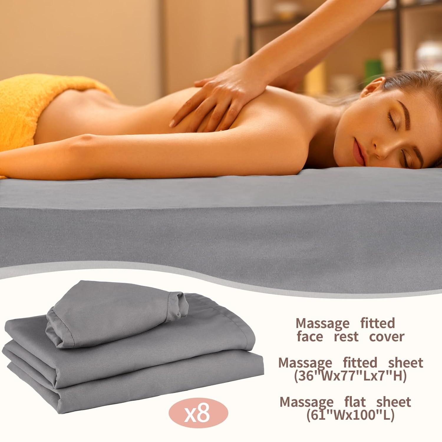 Oudain 8 Sets Microfiber Massage Table Sheets Set