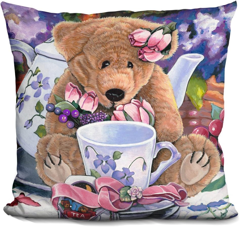 LiLiPi Tea Party Bear Decorative Throw Pillow