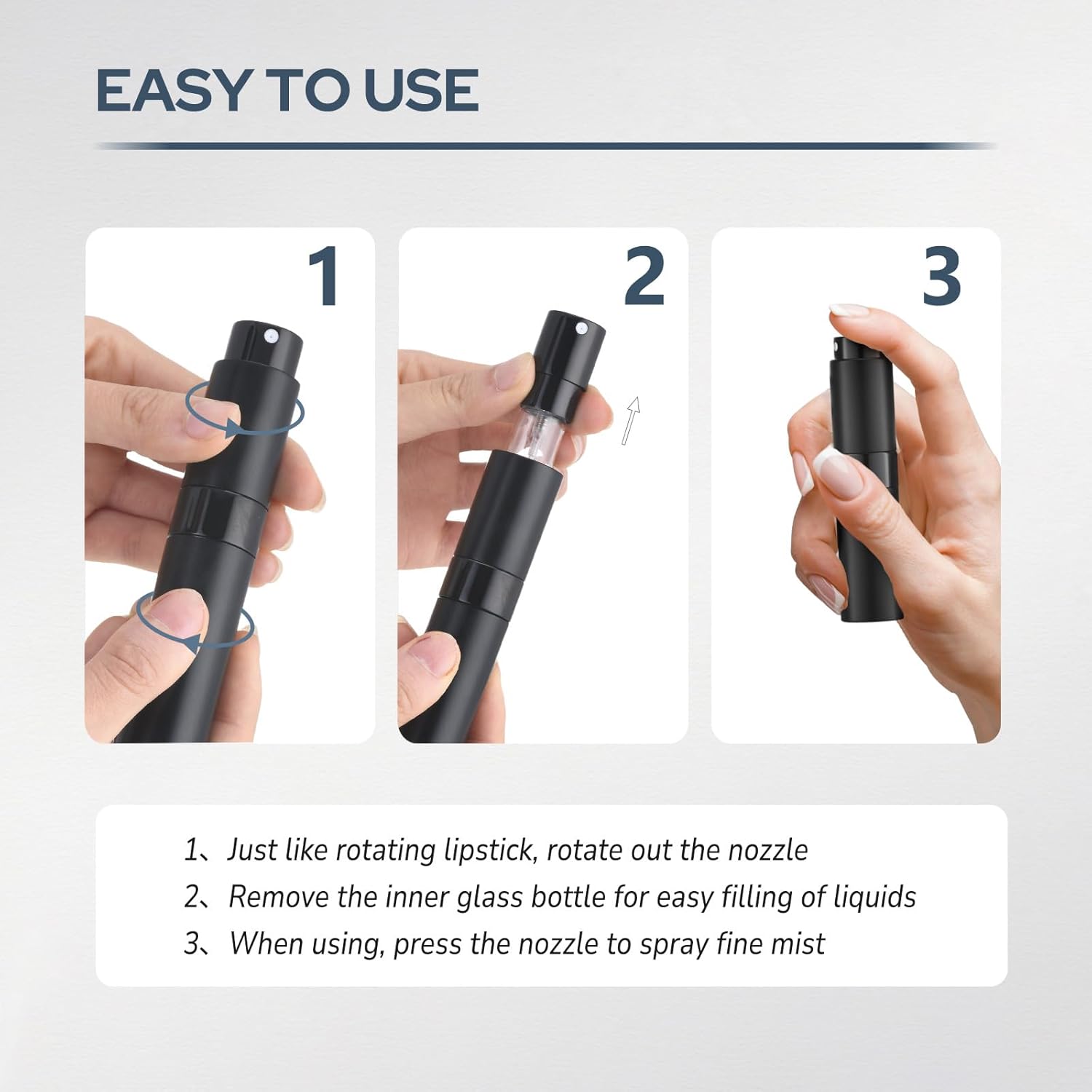 Fusupak Perfume Atomizer Travel Bottle Refillable 8ml Blue