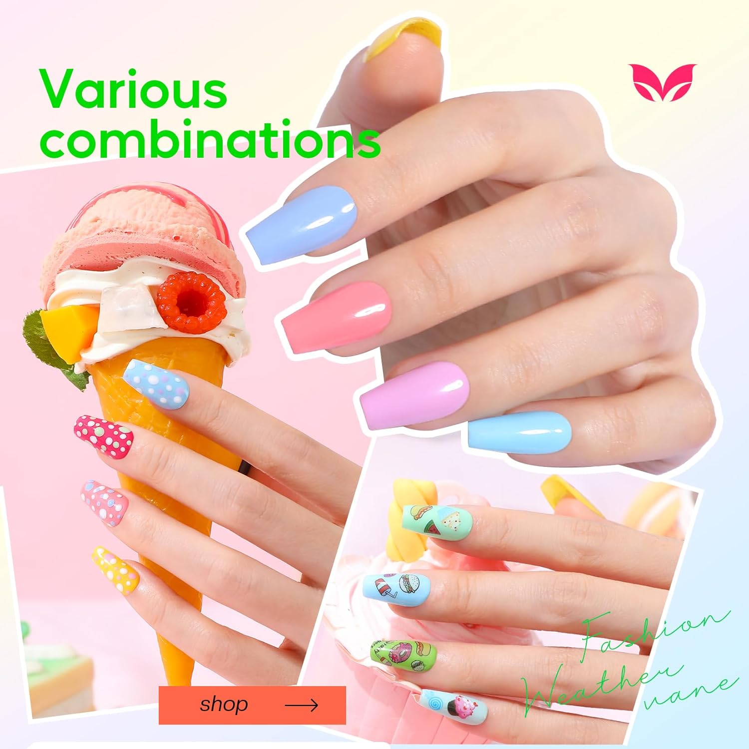 Morovan Neon Pastel Rainbow Nail Polish Set for Women