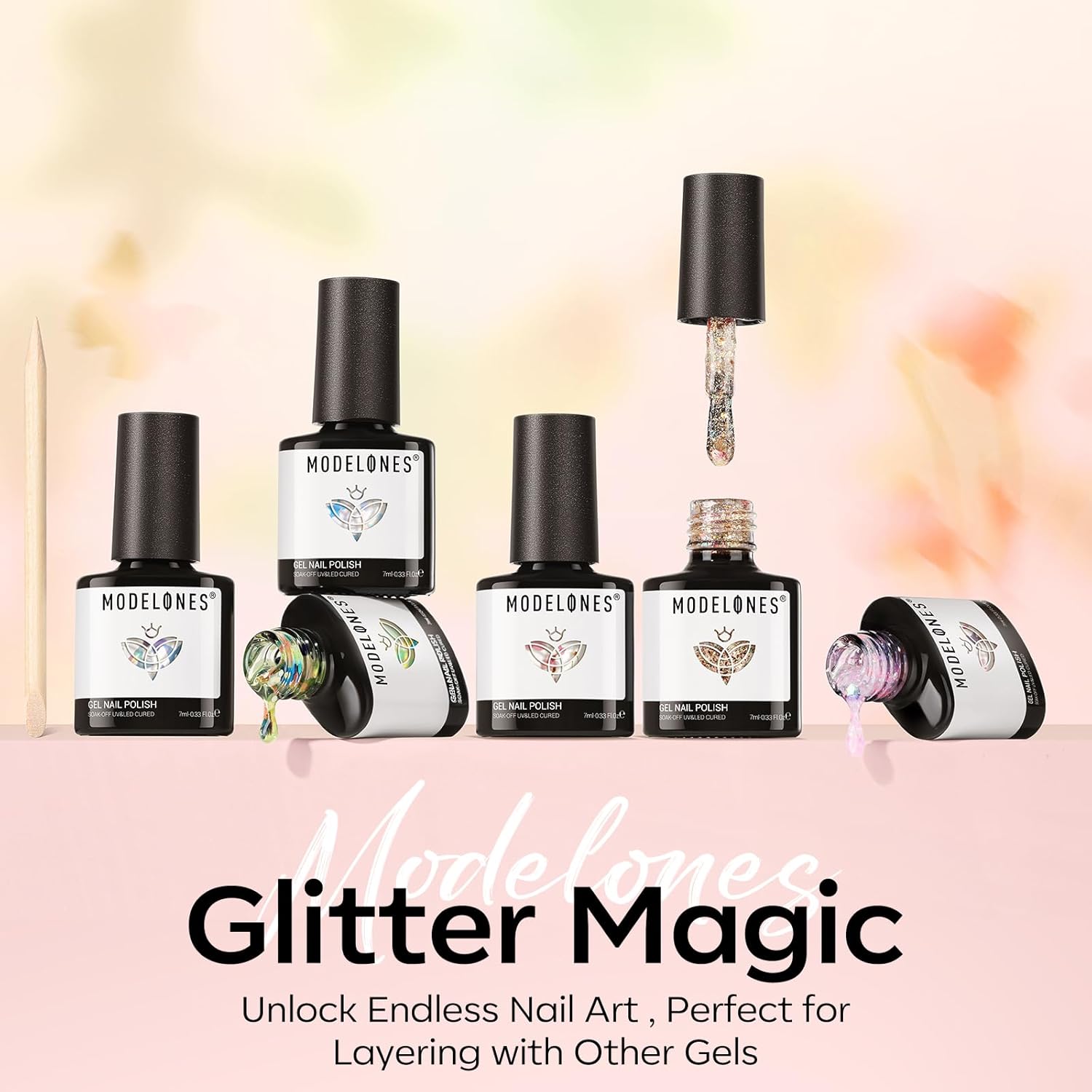 Modelones Glitter Gel Nail Polish Set 6 Colors
