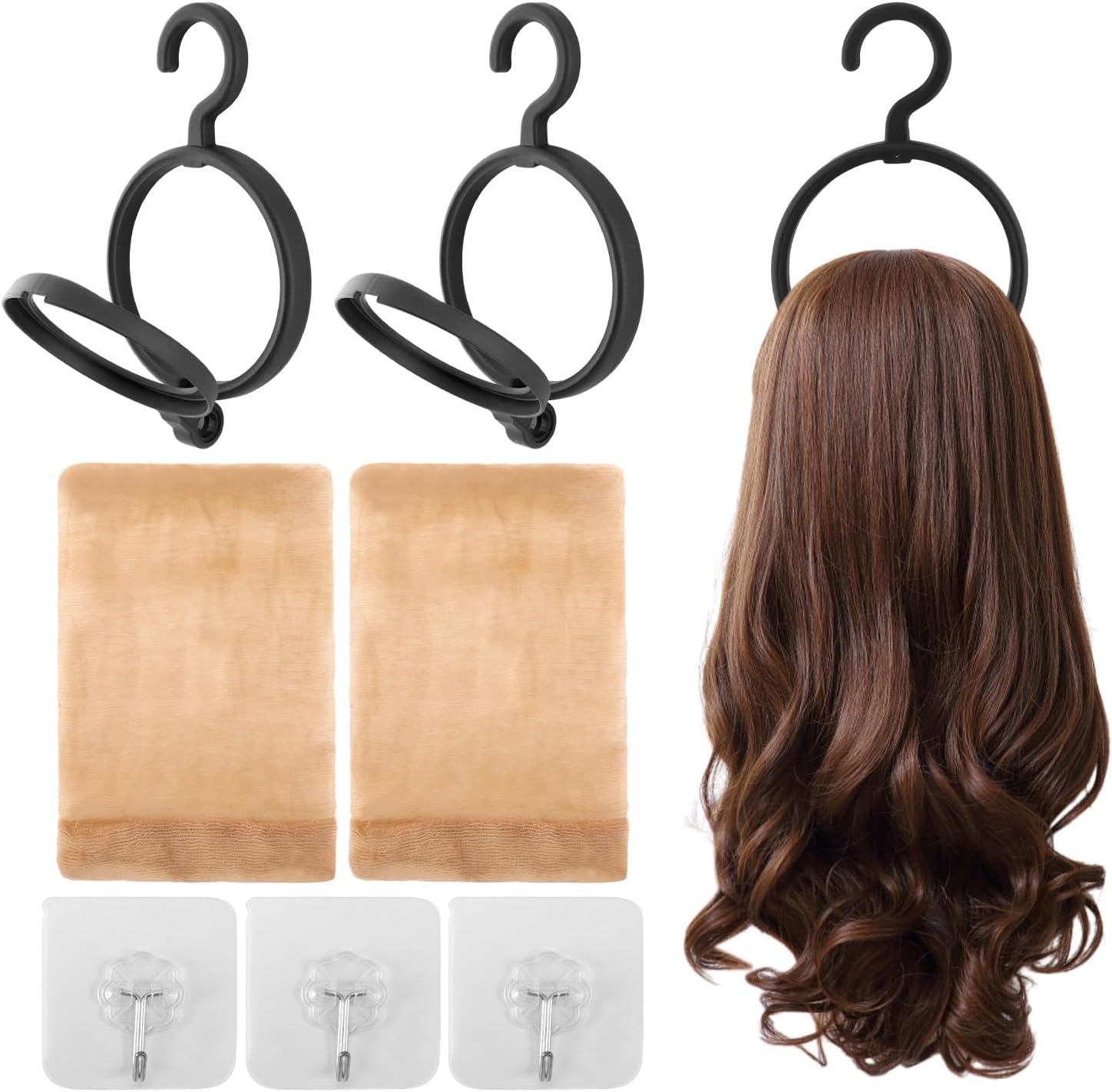 3 Pack Hanging Wig Stand Wall Mounted Wig Holder