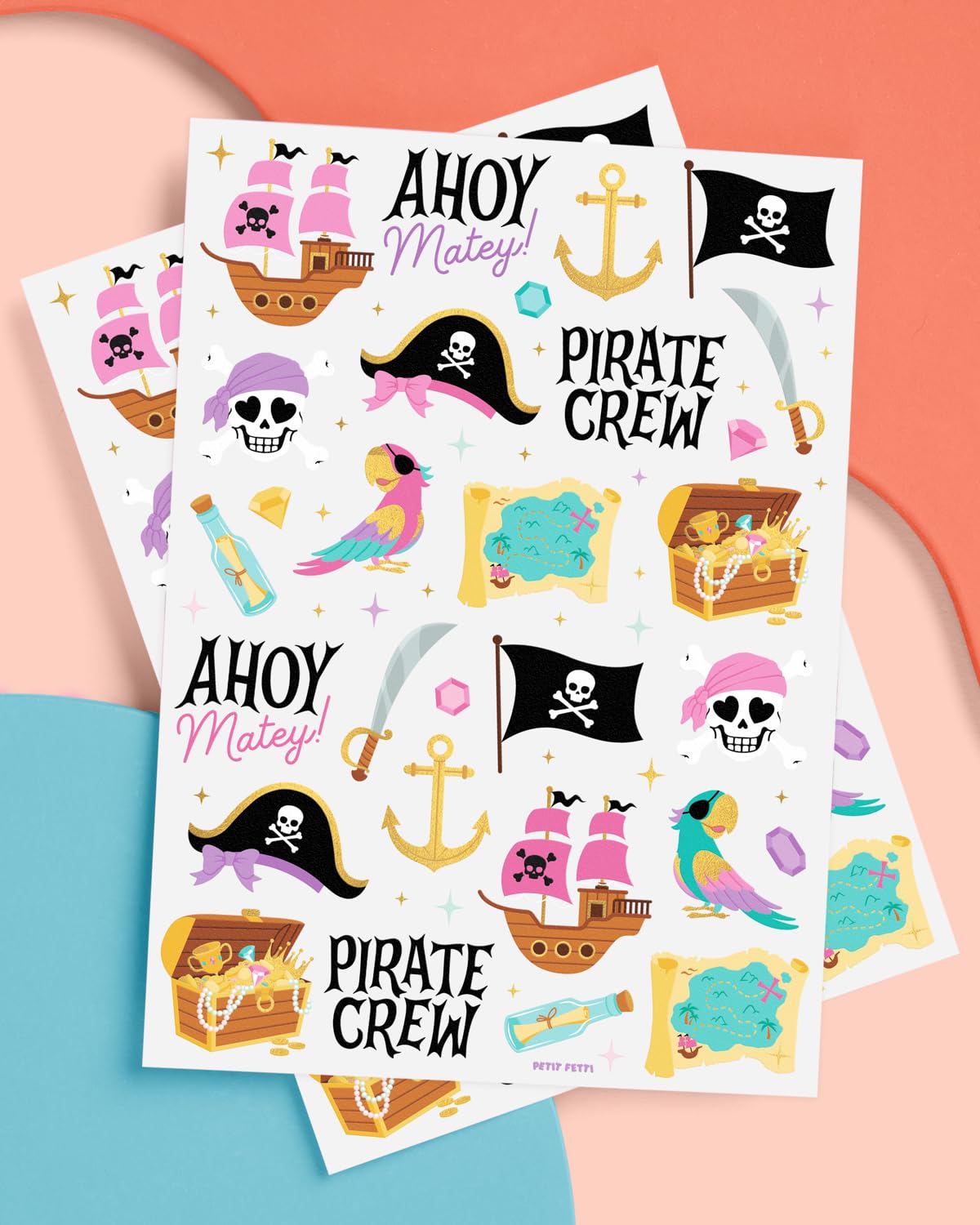Xo Fetti Pirate Crew Temporary Tattoos 48 Piece Set