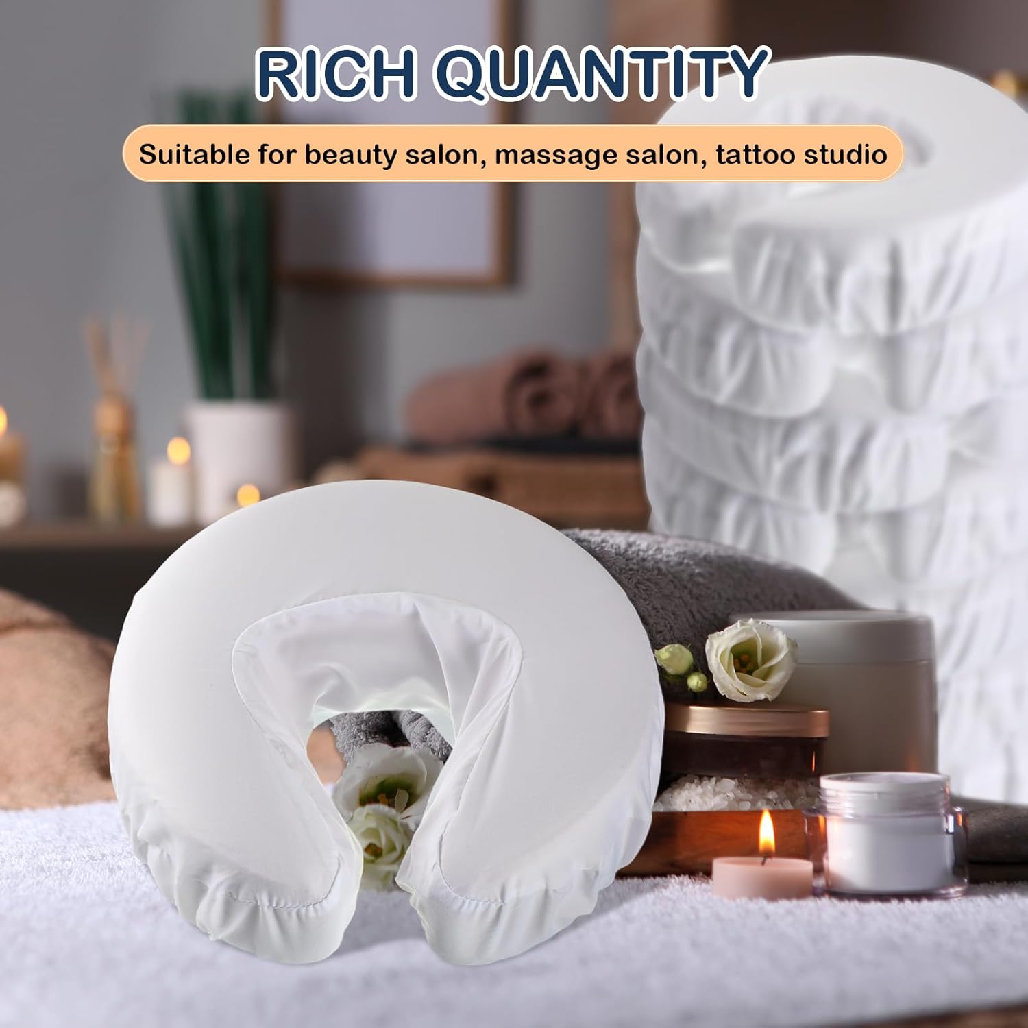 Tatuo 12 Pcs Reusable Face Cradle Covers for Massage