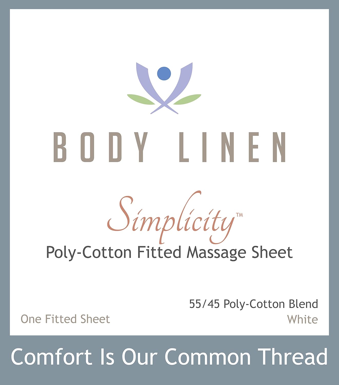 Body Linen Simplicity Massage Table Sheets - 180 Thread Count White Natural Gray