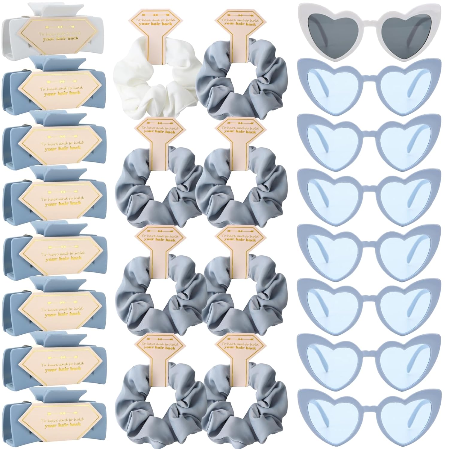 24pcs Bridesmaid Scrunchies Hair Clips Proposal Gifts