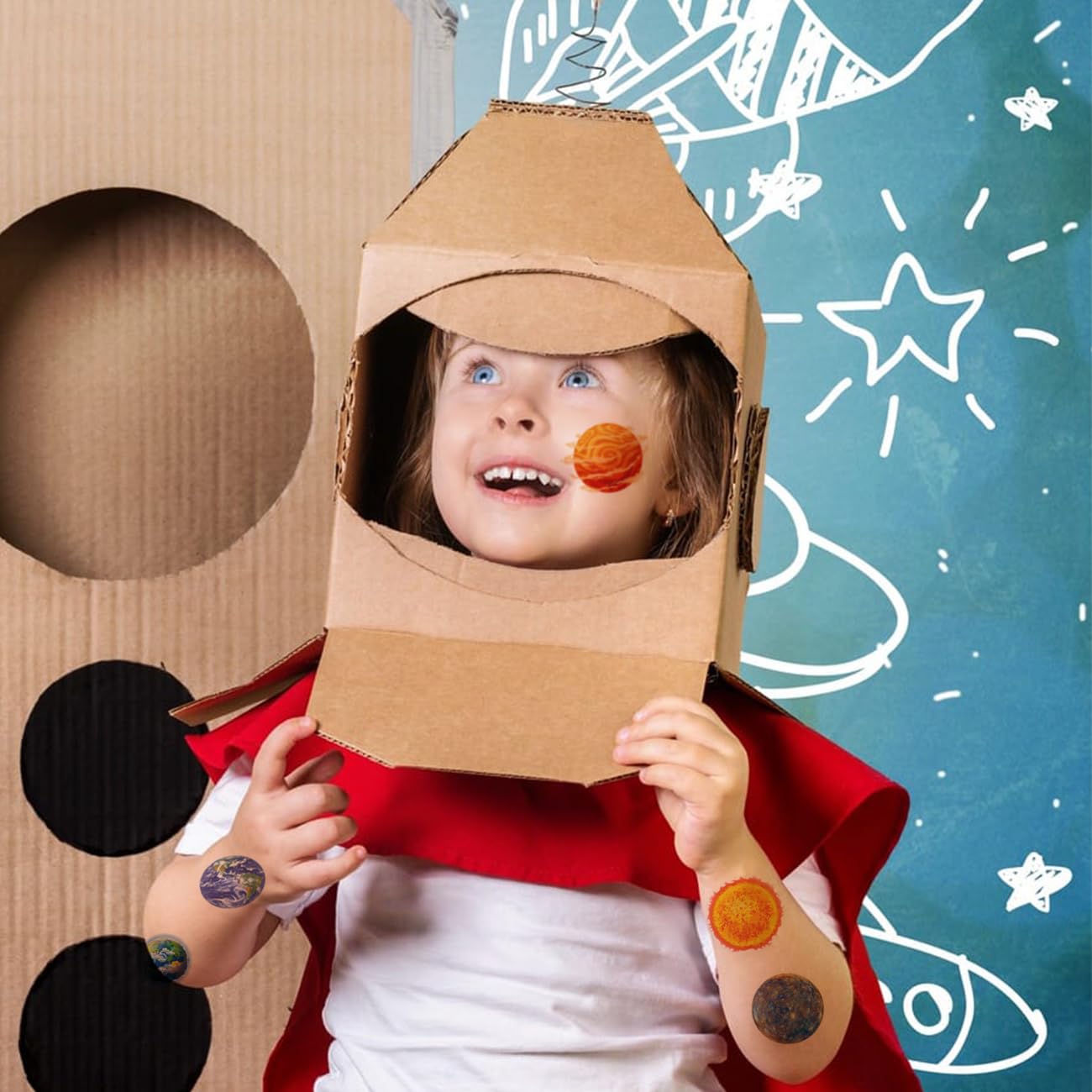 Planets Temporary Tattoos for Kids Party Supplies - 74 Styles