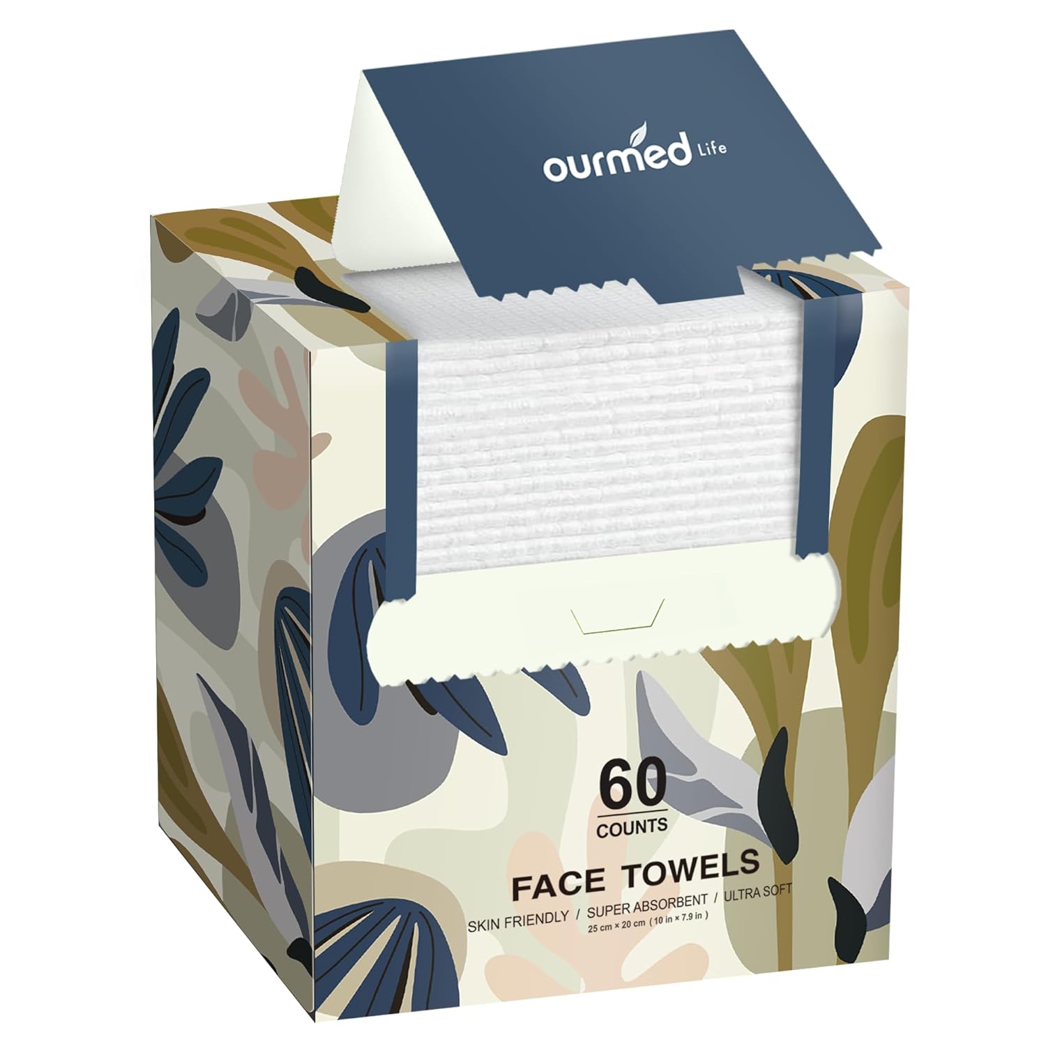 Ourmed Life Extra Large Face Towels 10x79 Biodegradable 60 Count