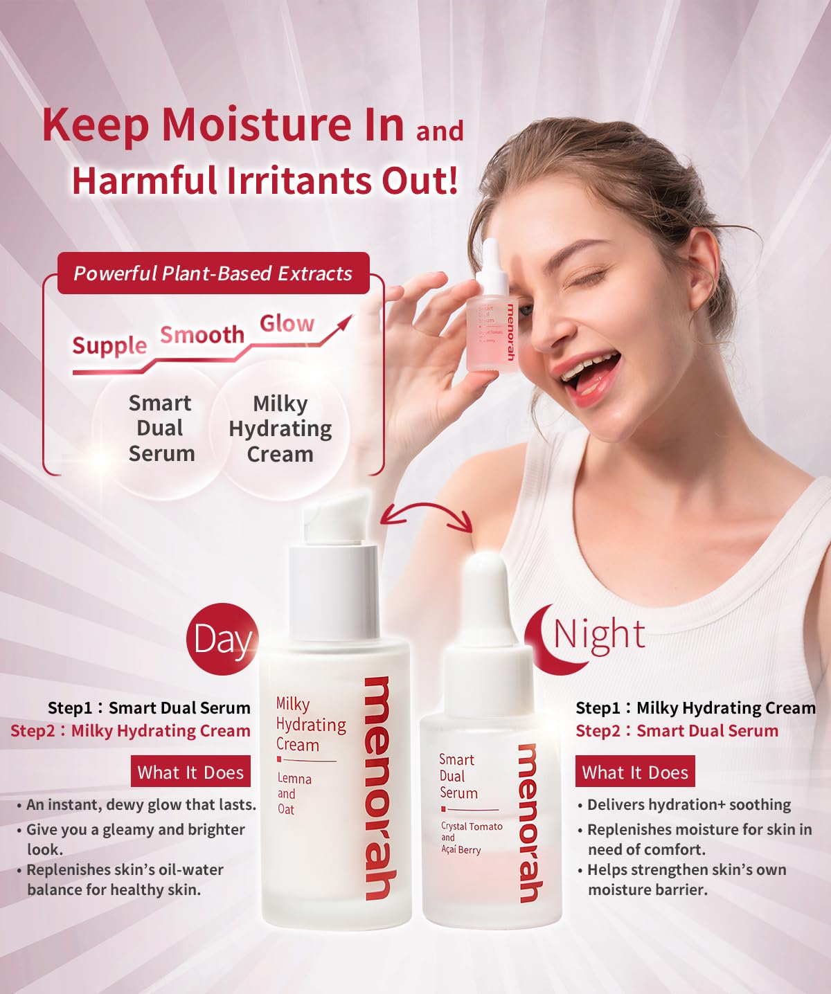 Menorah Smart Dual Serum with Crystal Tomato and Acai Berry
