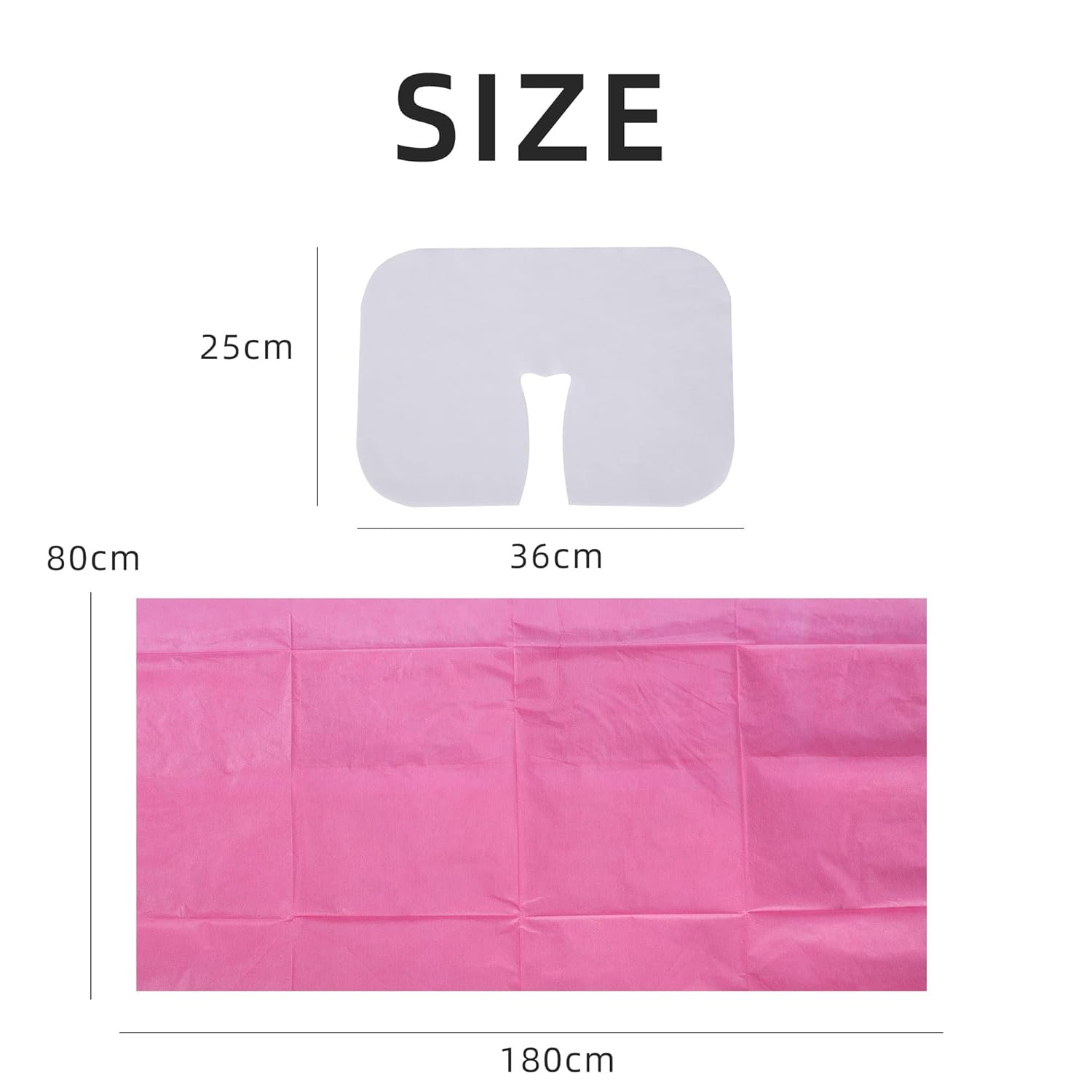 Uralili 200 Piece Disposable Non Woven Massage Table Sheet Set - Pink
